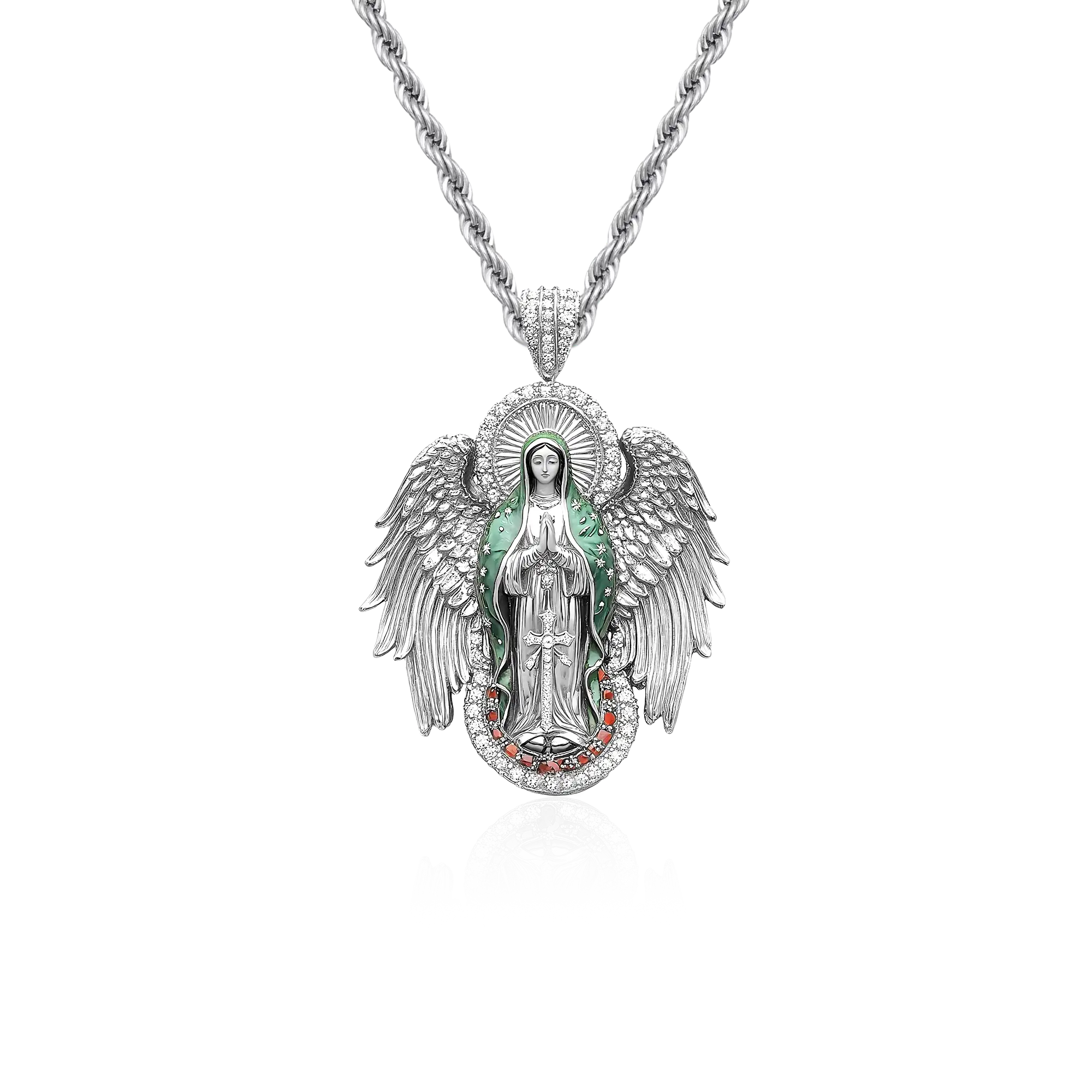 Blessed Mary Halo Winged Pendant