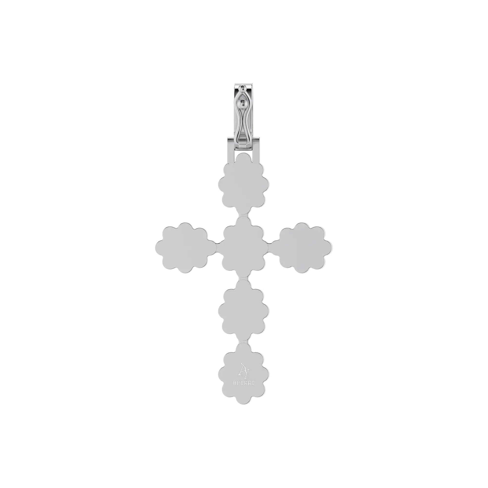 Moissanite Halo Pearl Pear Cross Pendant