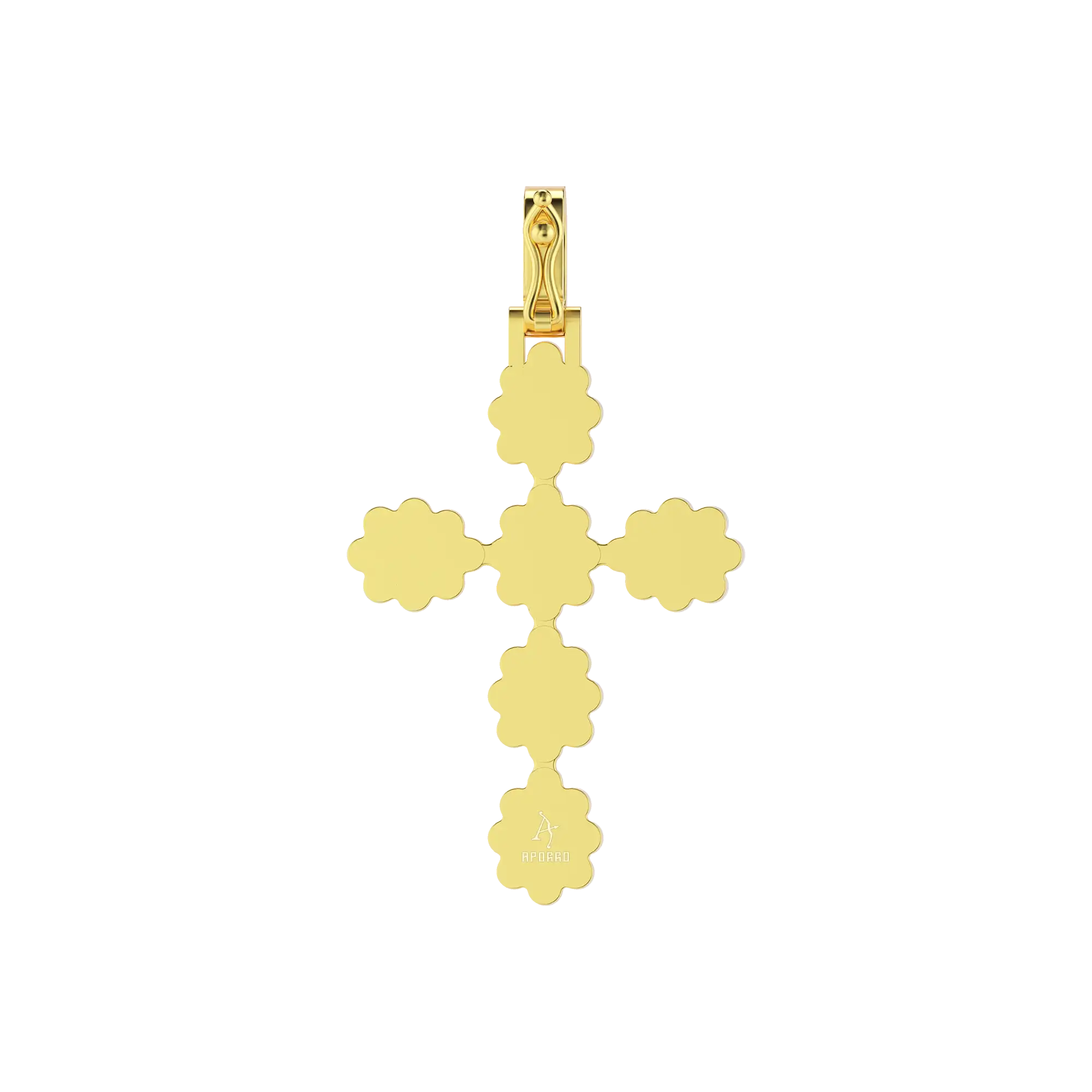 Moissanite Halo Pearl Pear Cross Pendant
