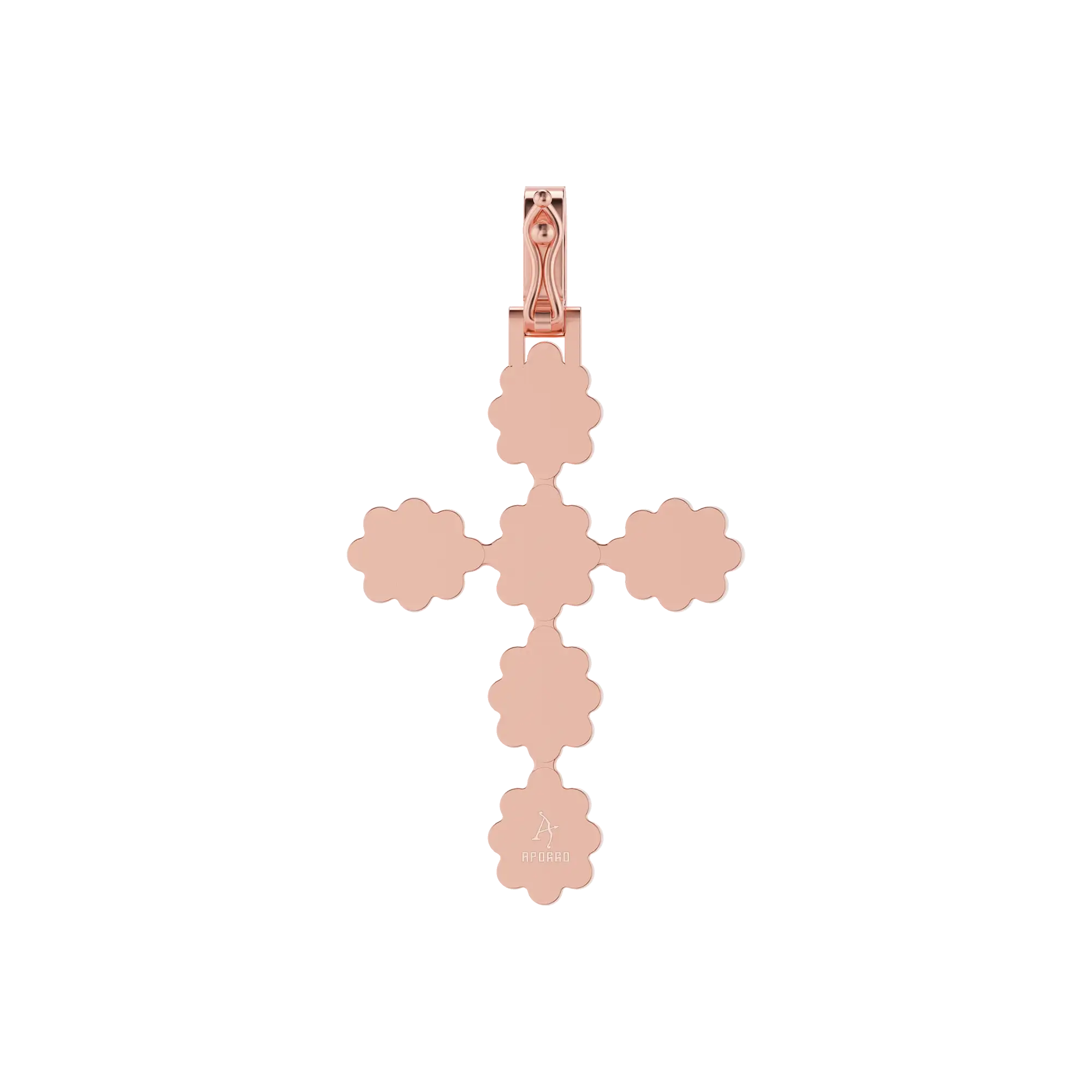 Moissanite Halo Pearl Pear Cross Pendant