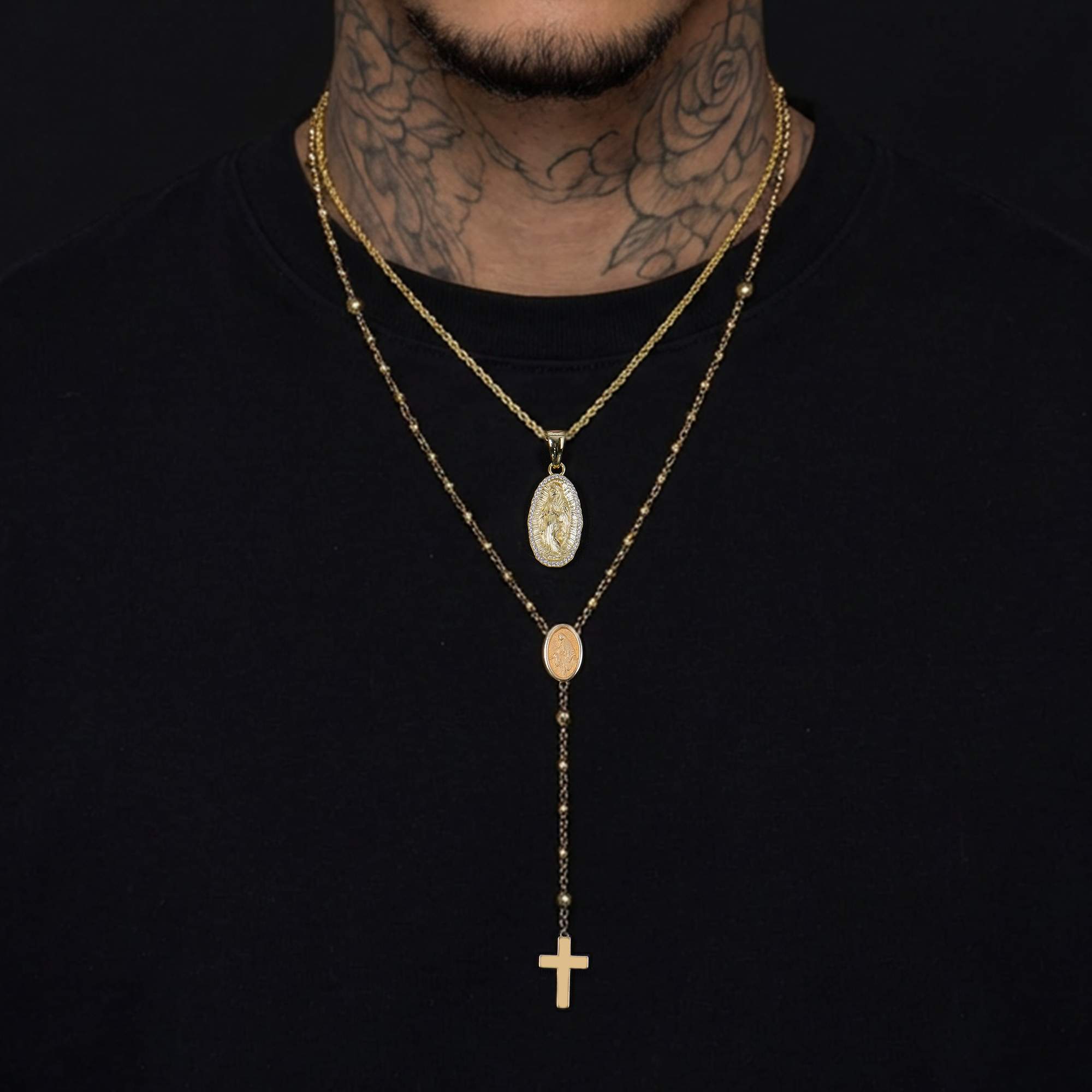 Saint Mary Pendant & Custom Virgin Mary Necklace Set