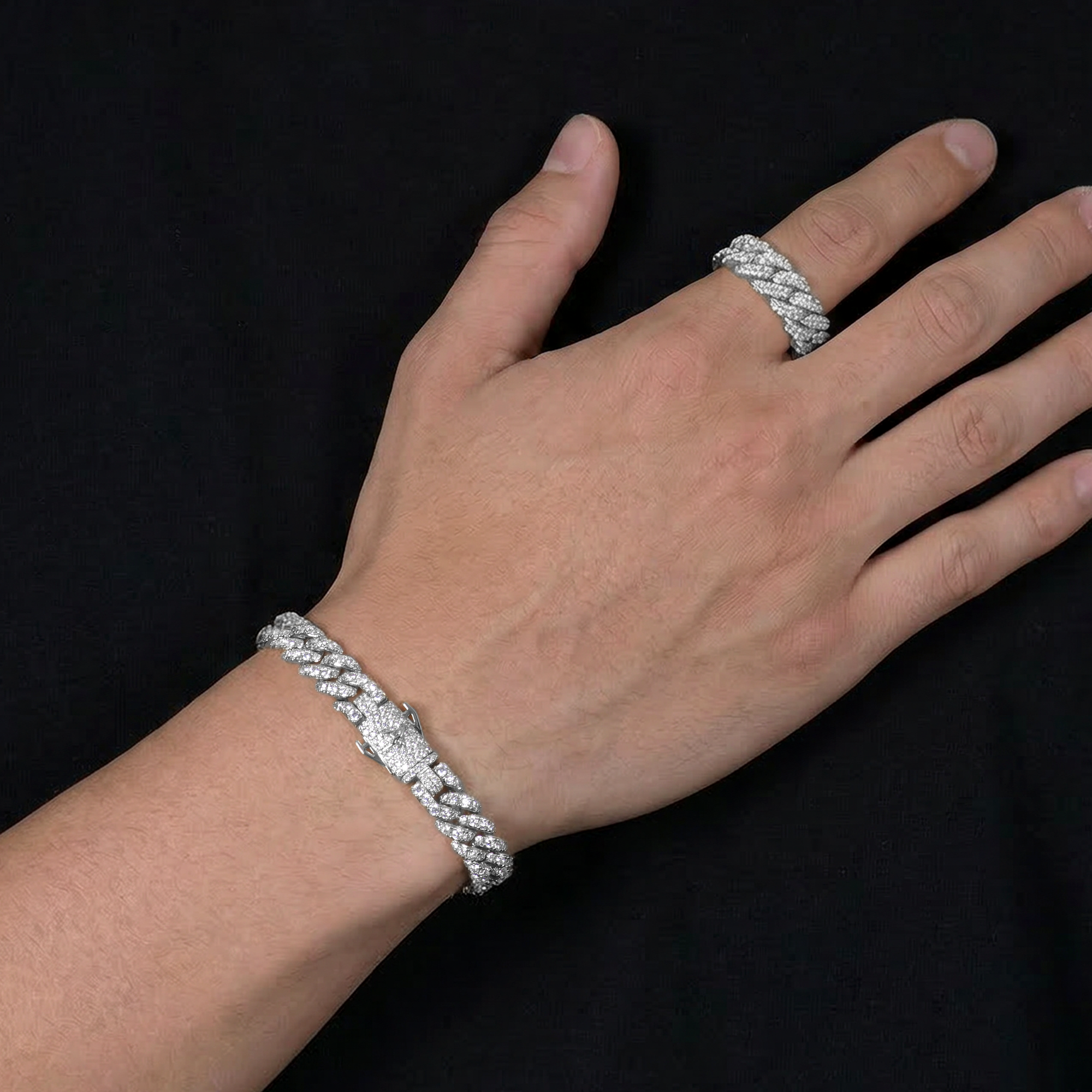 Iced Cuban Bracelet & Ring Set