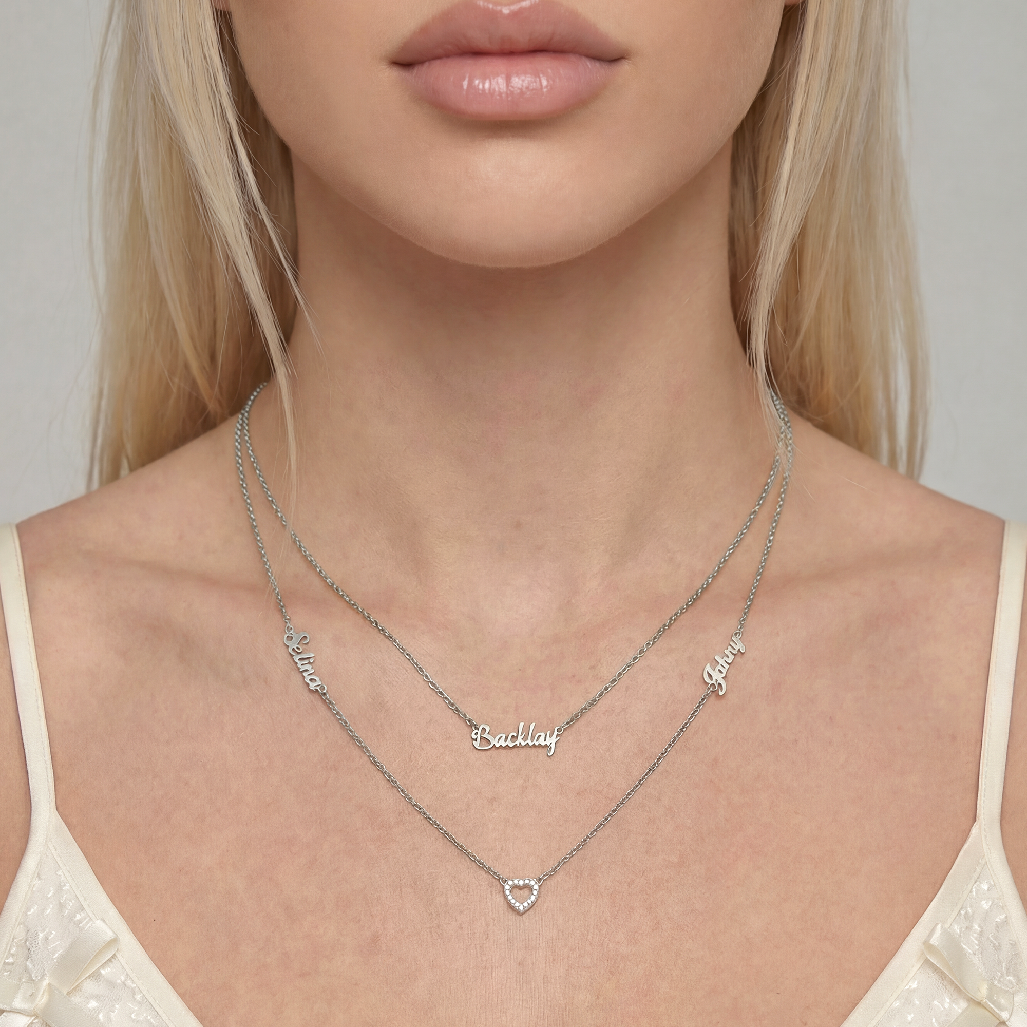 Custom Romantic Name Necklace Set