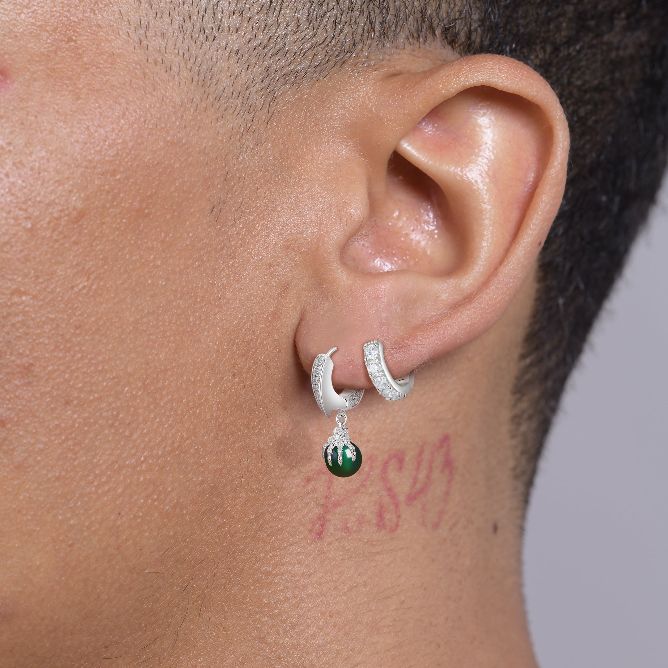 S925 WONG Ⅱ Dangly & Classic Hoop Earring Set