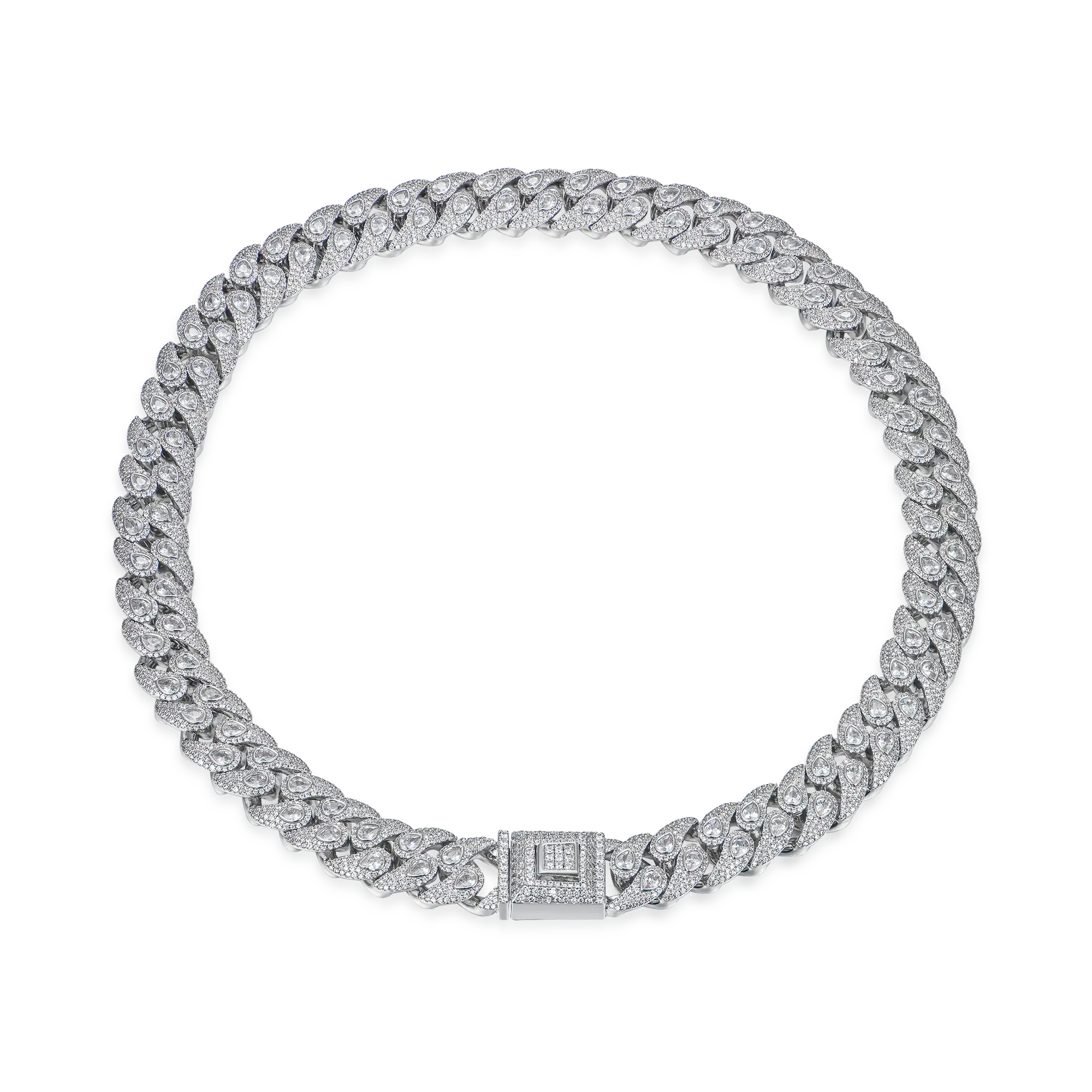 Chaîne à maillons cubains motif cachemire - 15 mm