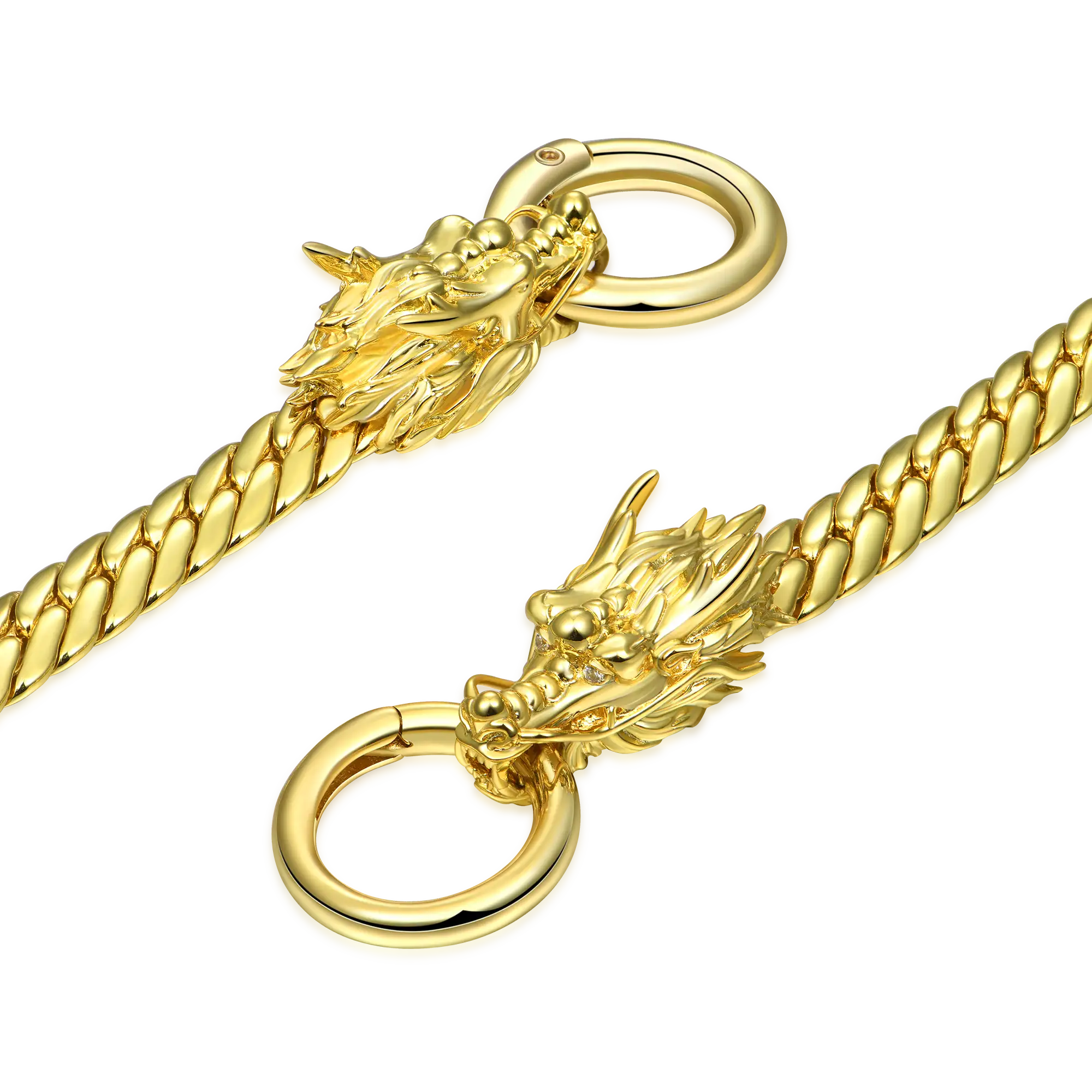 WONG Double Dragon Miami Cuban Chain & Wallet Chain - 8mm