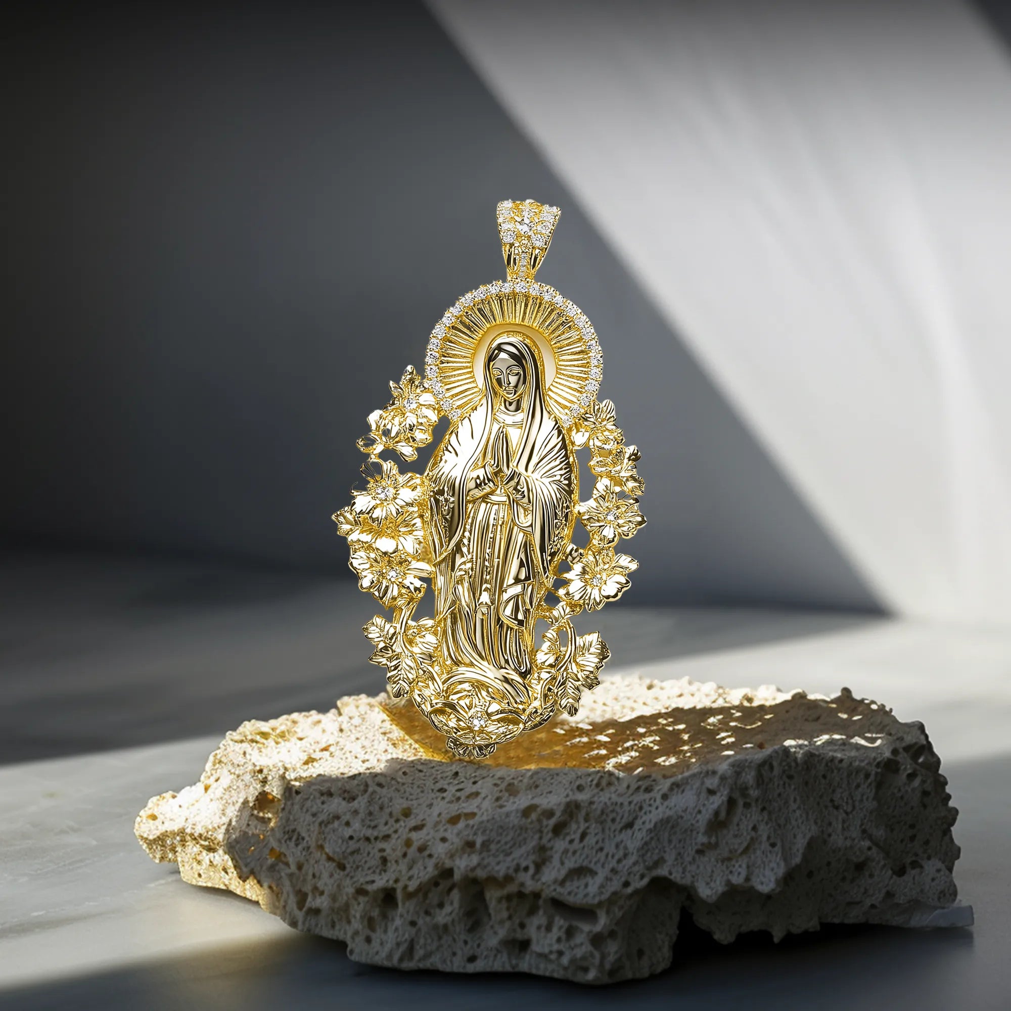 Moissanite Saint Mary Celestial Bloom Pendant