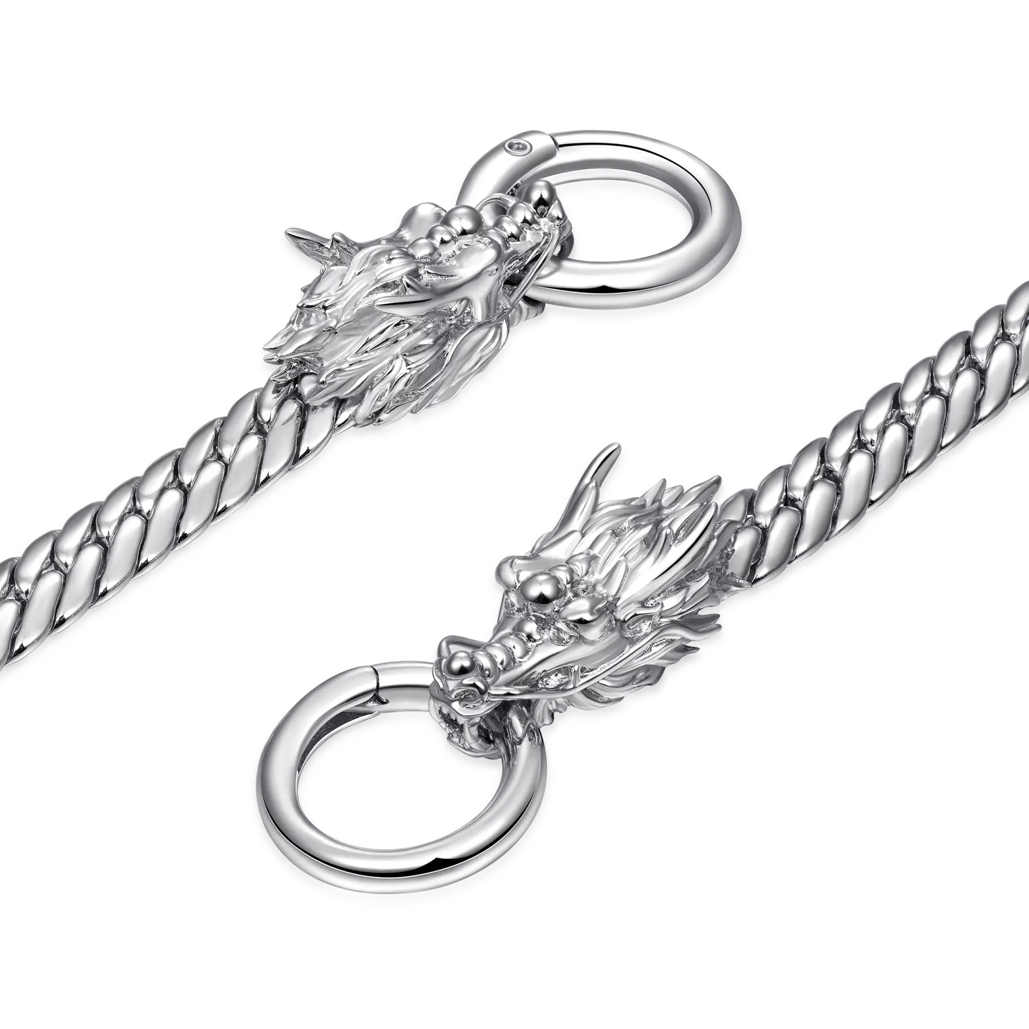WONG Double Dragon Miami Cuban Chain & Wallet Chain - 8mm
