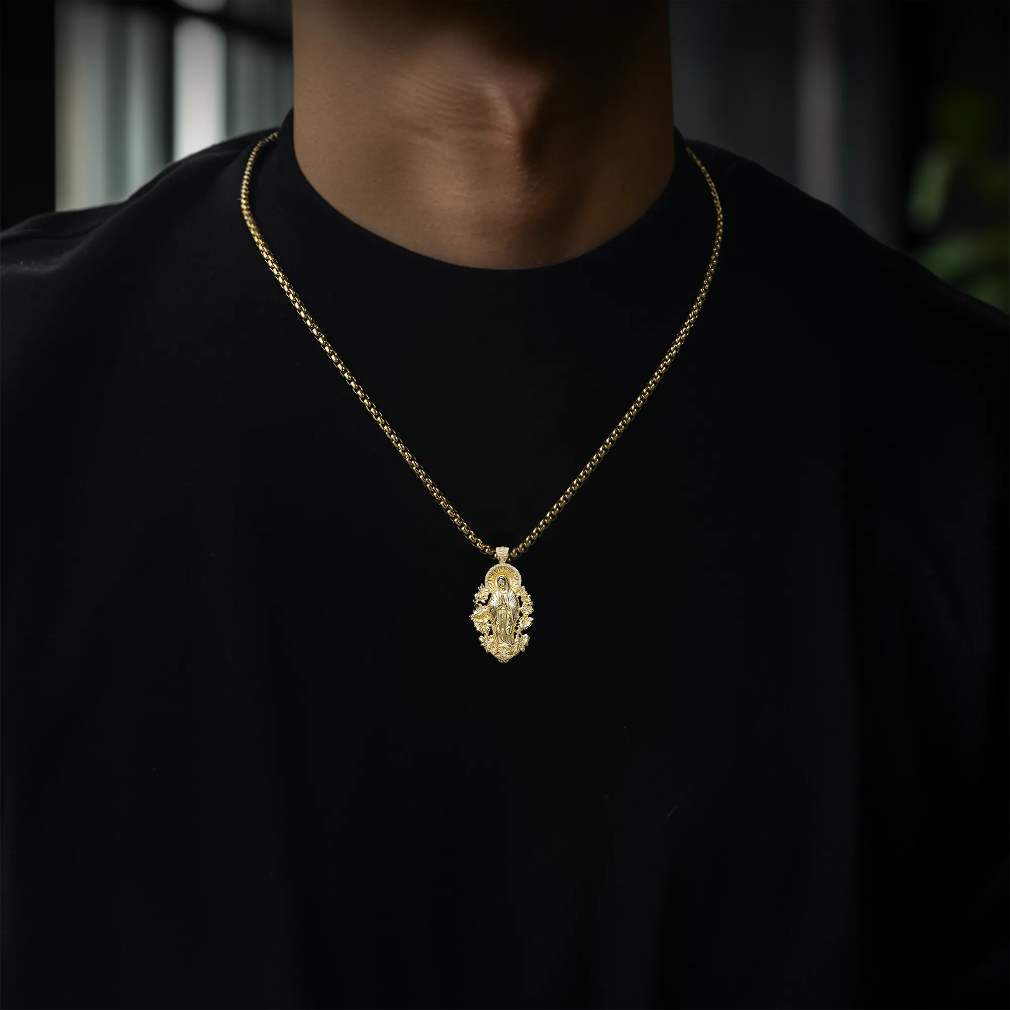 Moissanite Saint Mary Celestial Bloom Pendant