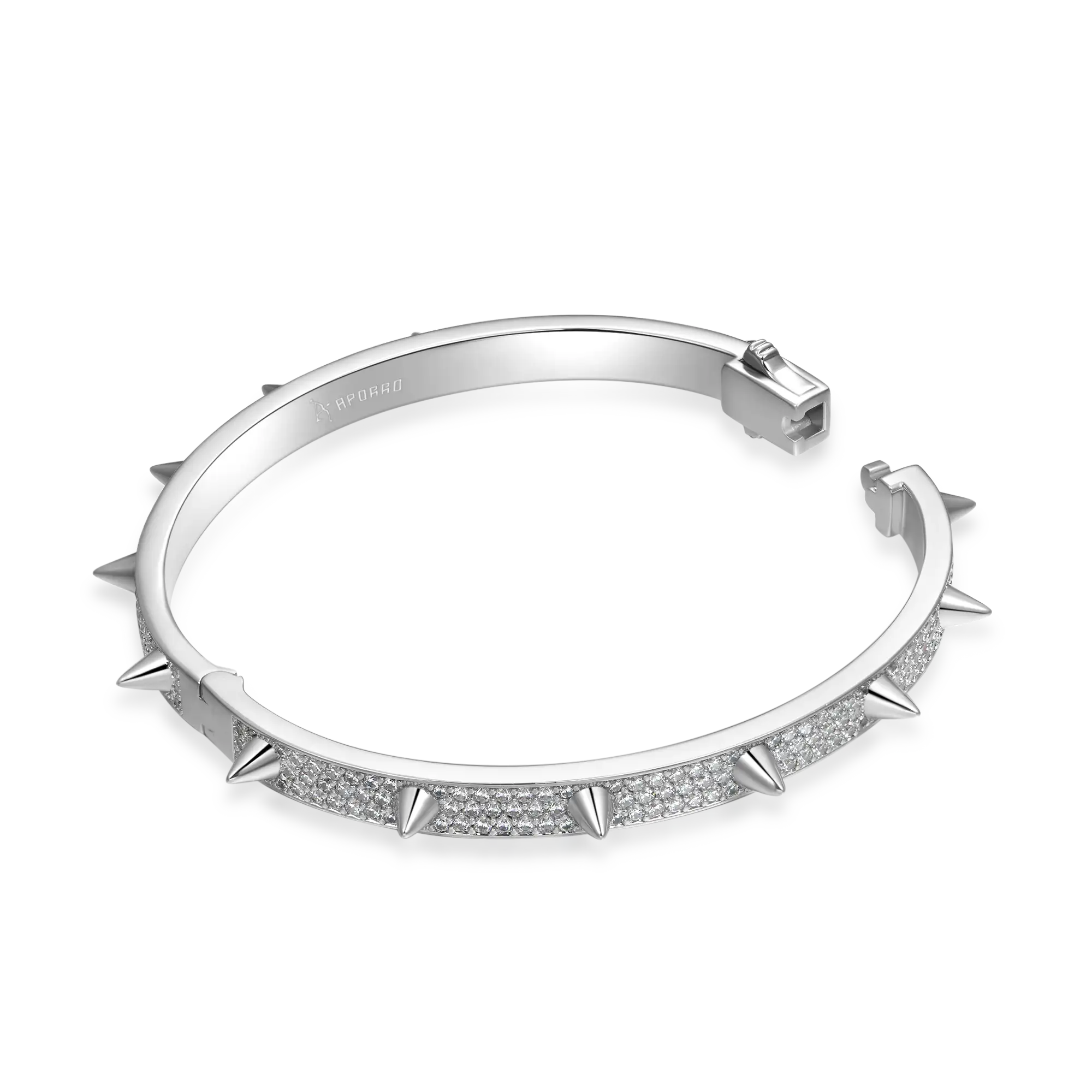 Pulsera de brazalete de espiga moissanite - 7 mm