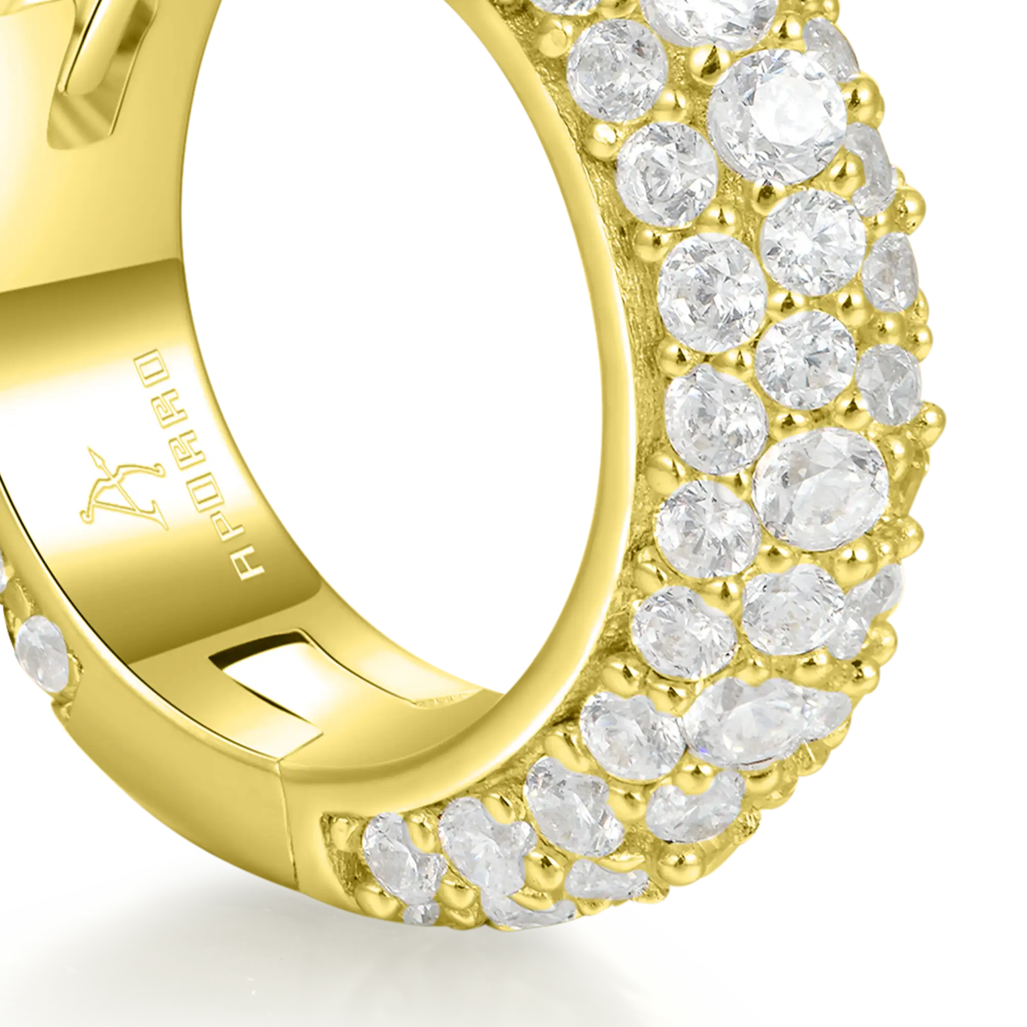 Moissanite Round Paved Hoop Earrings
