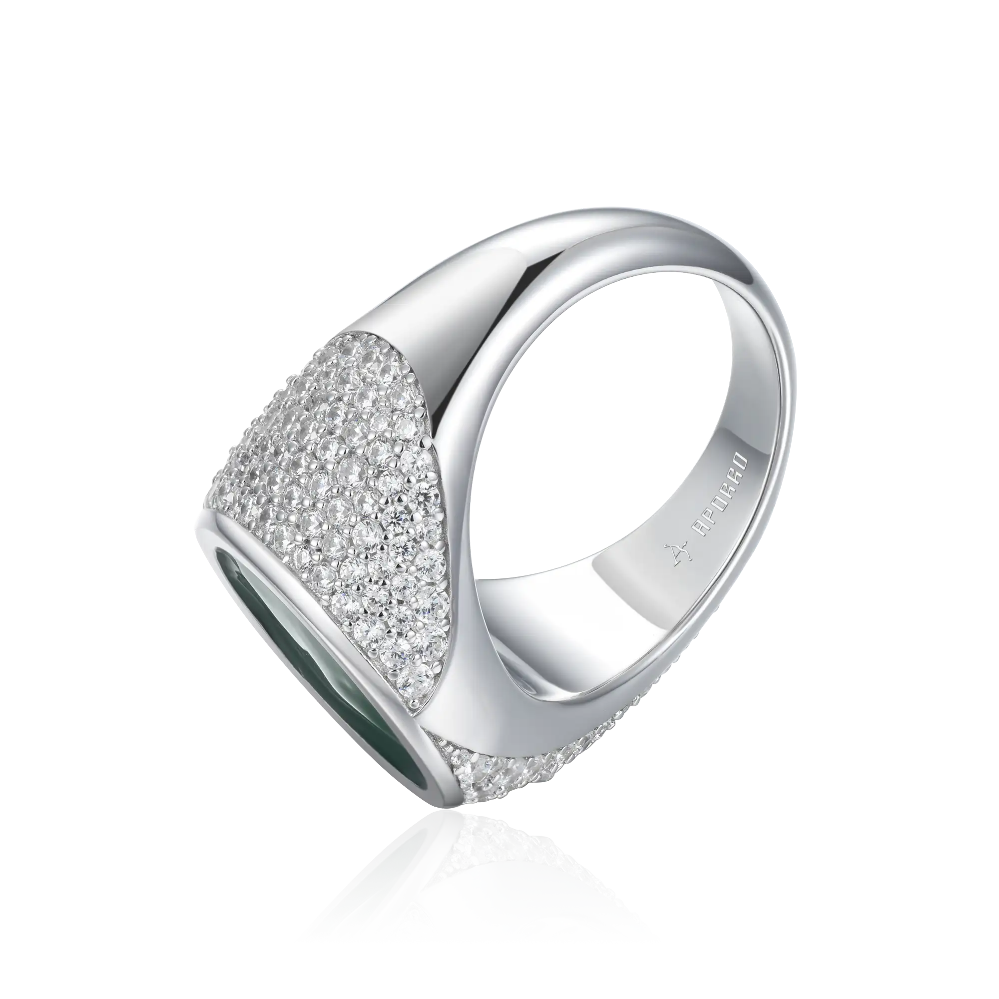 WONG Ⅱ Ridge Iced Out Signet Ring