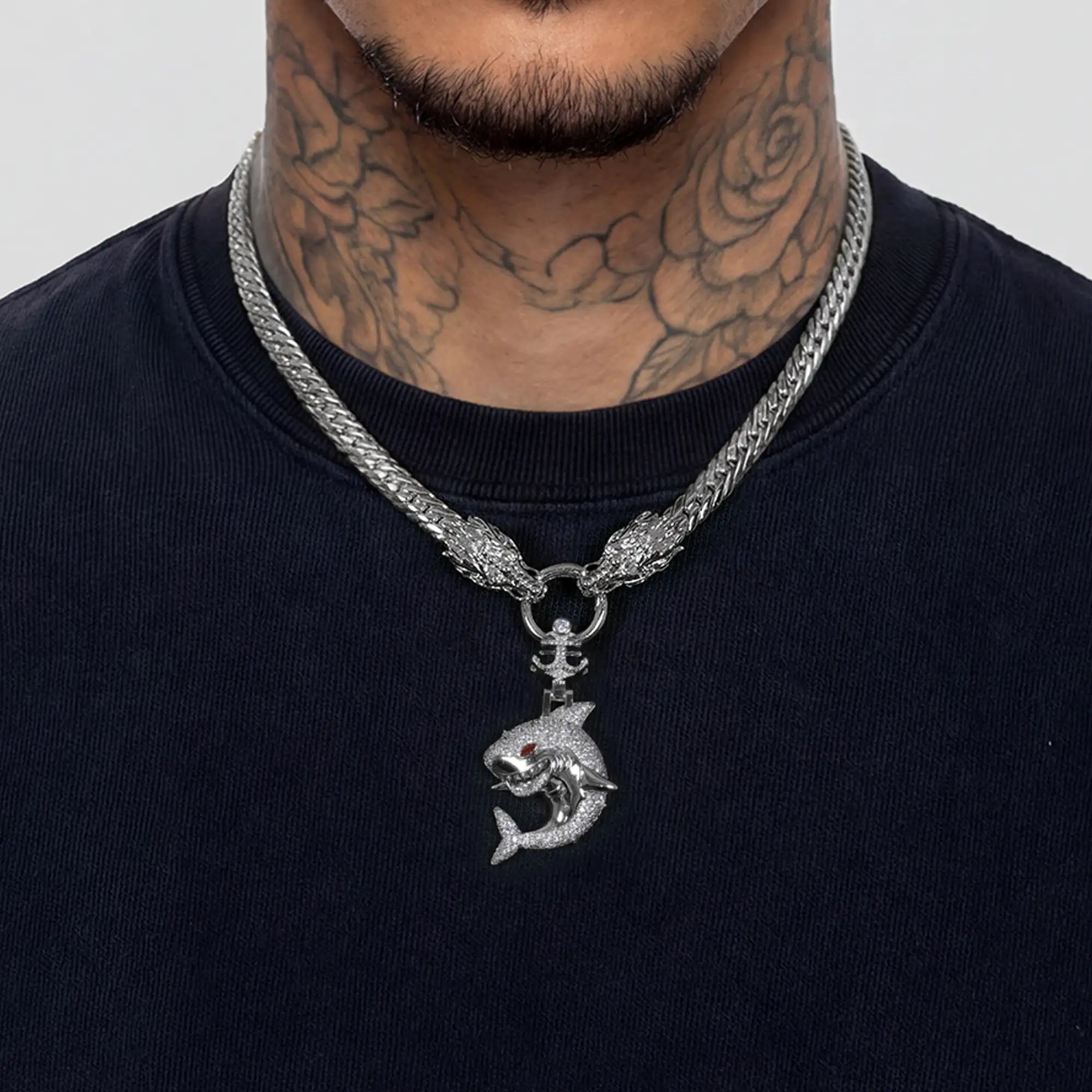 Predator Shark Dragon Chain & Pendant Set