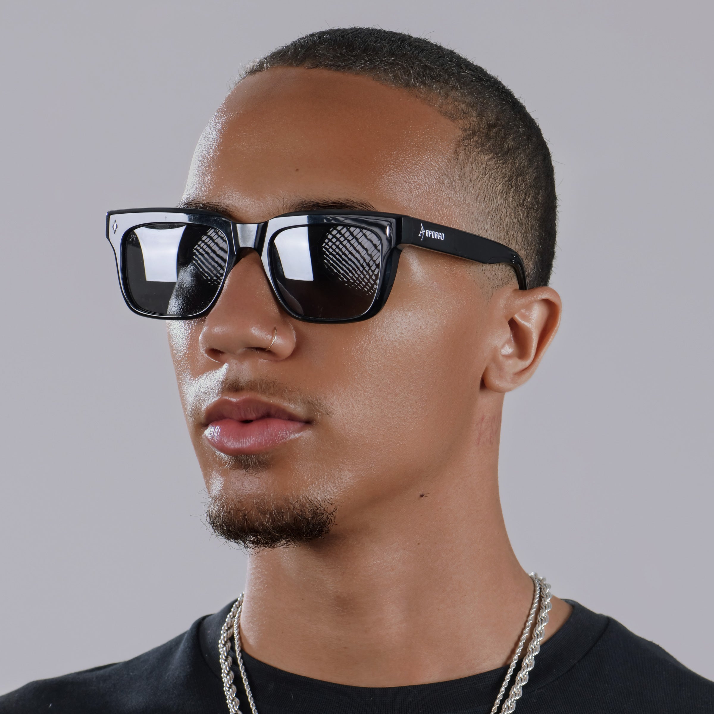 Gafas de sol de Aporo Ultra Black + Caja de cuero