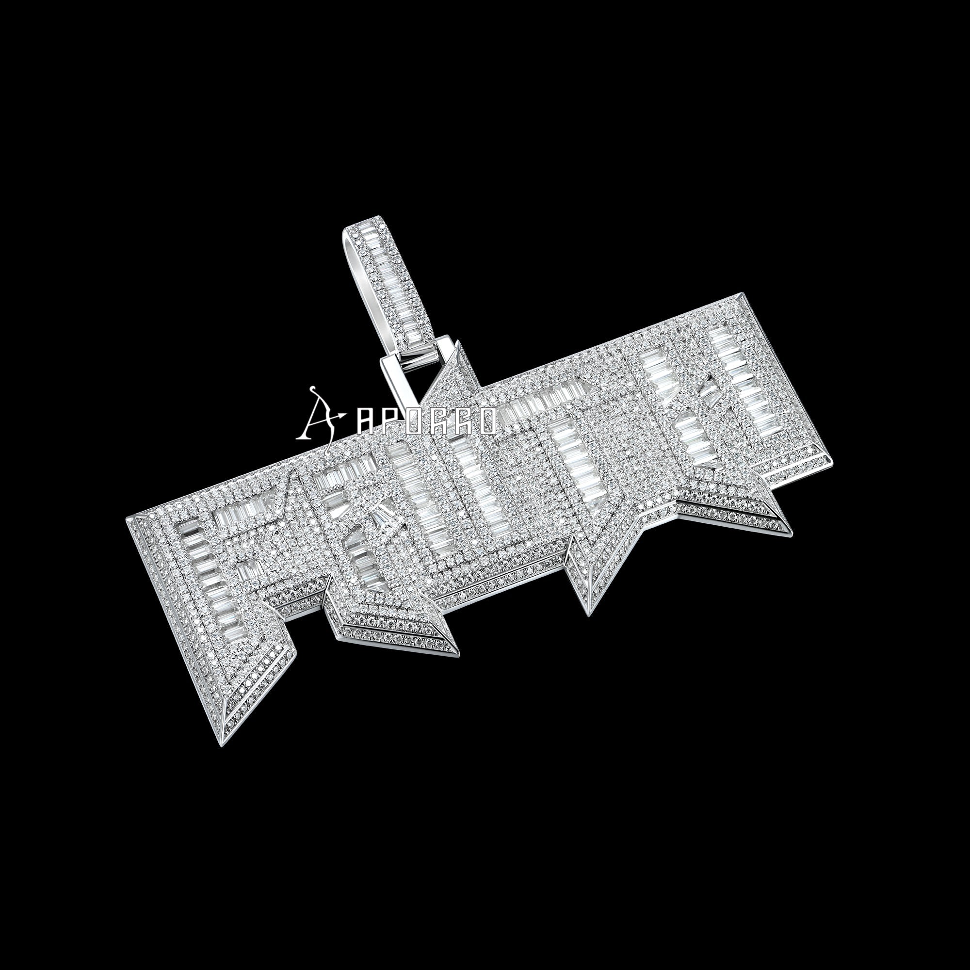 APORRO Premium Custom Baguette Name Necklace