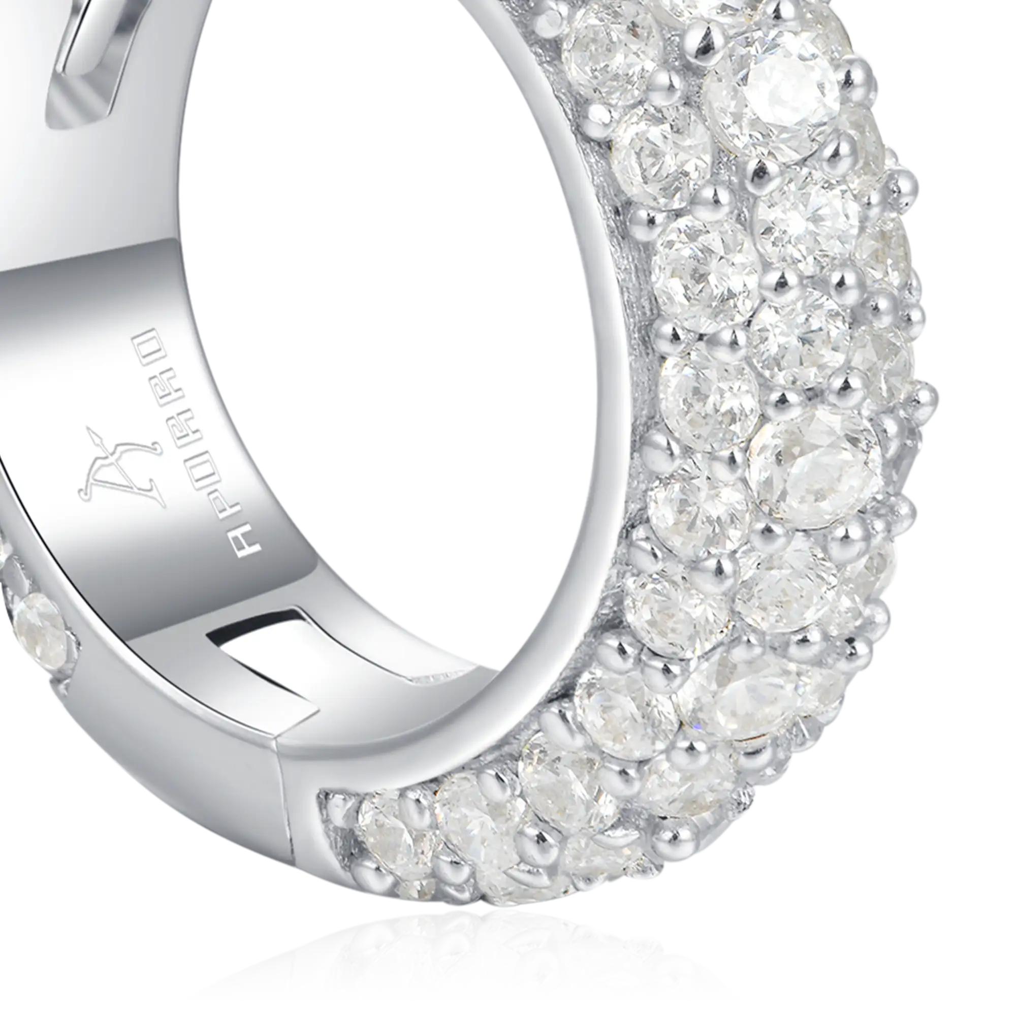Moissanite Round Paved Hoop Earrings