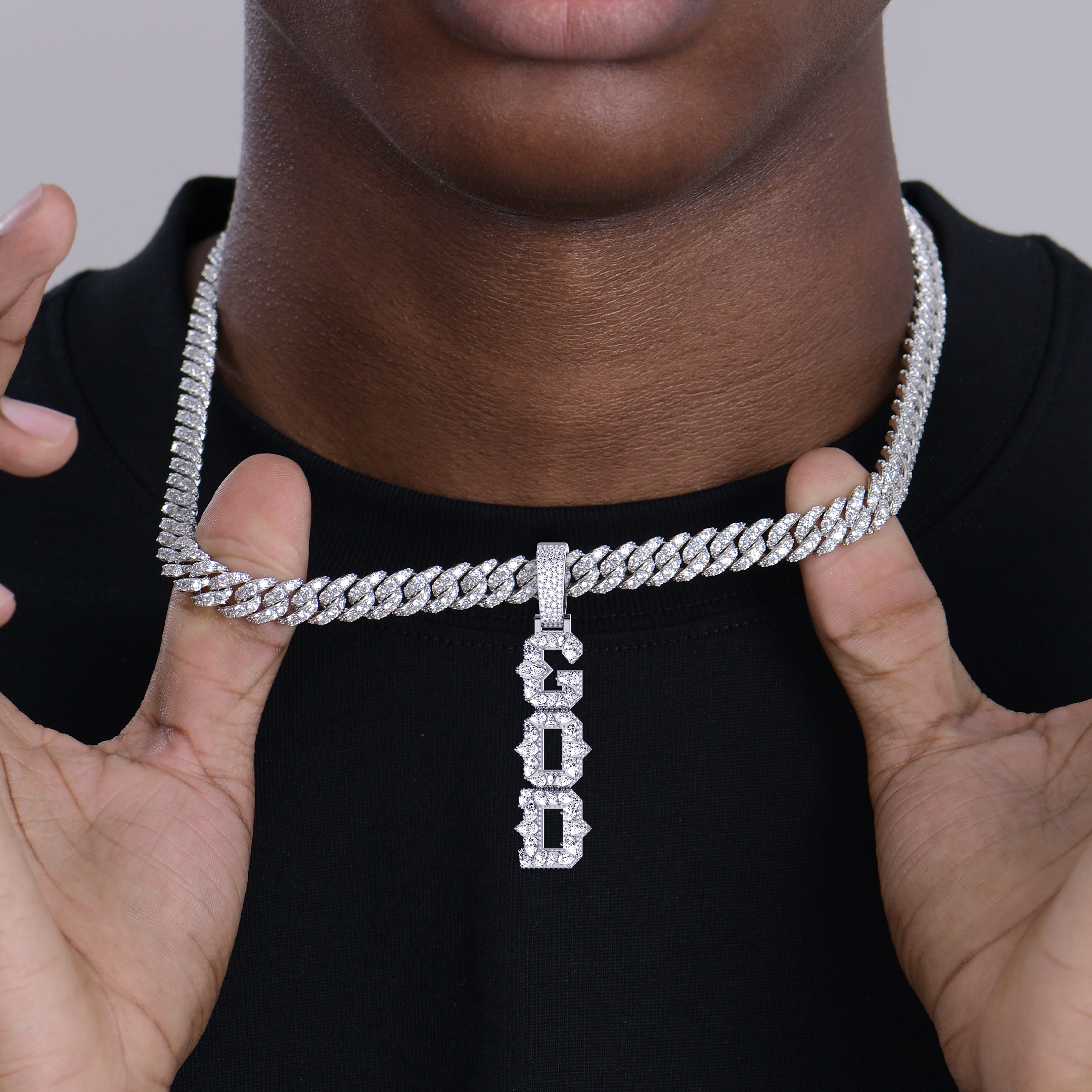 Custom Rhombus-Shaped Font Pendant