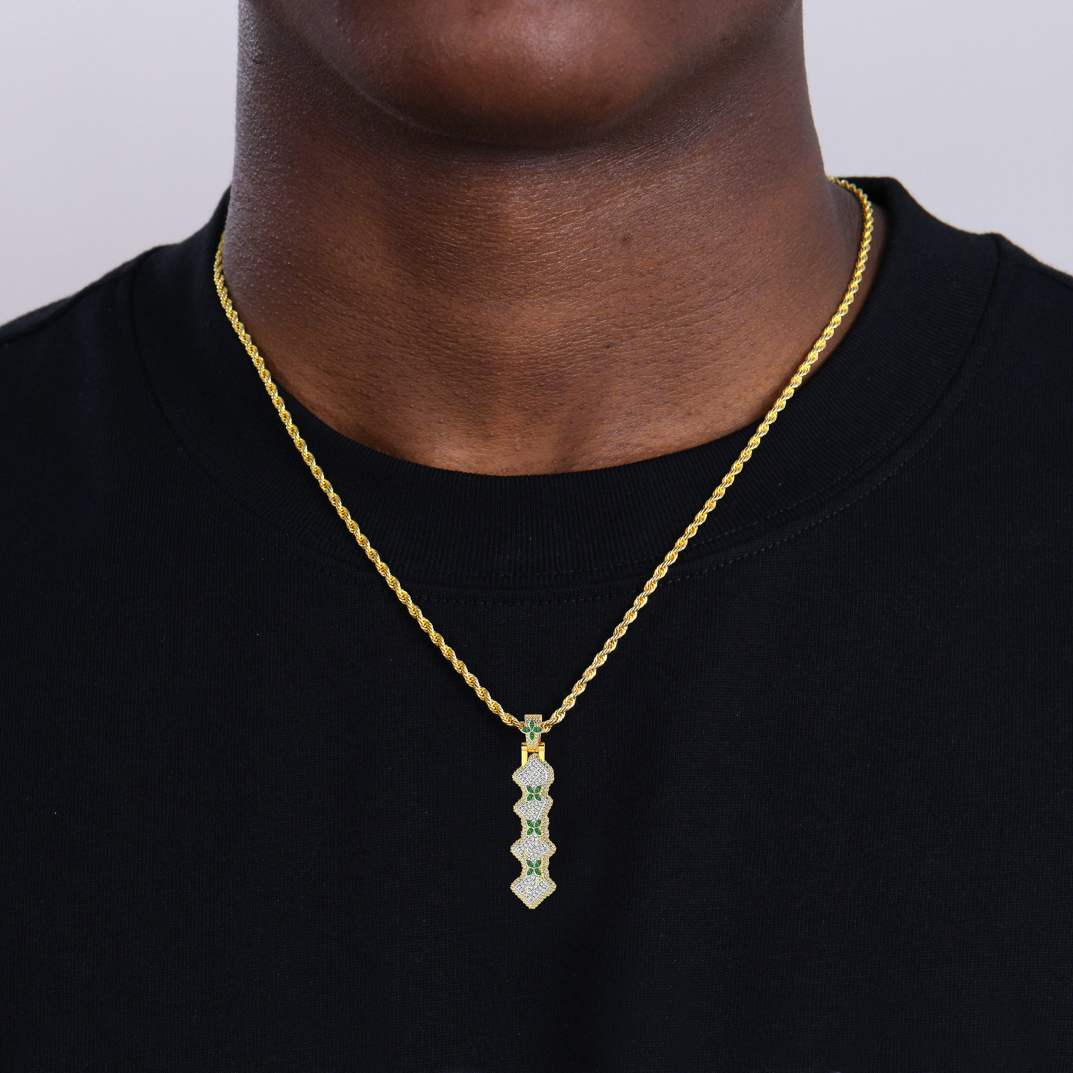 Custom 3D Four-Leaf Clover Font Pendant