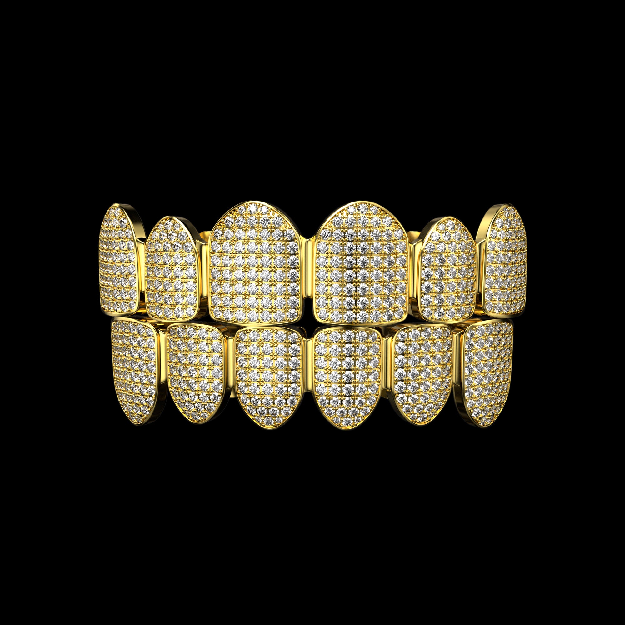 Pre-made Iced Out Gold Grillz