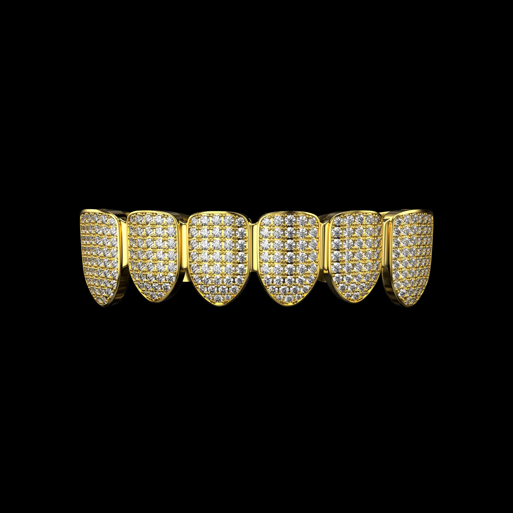 Pre-made Iced Out Gold Grillz