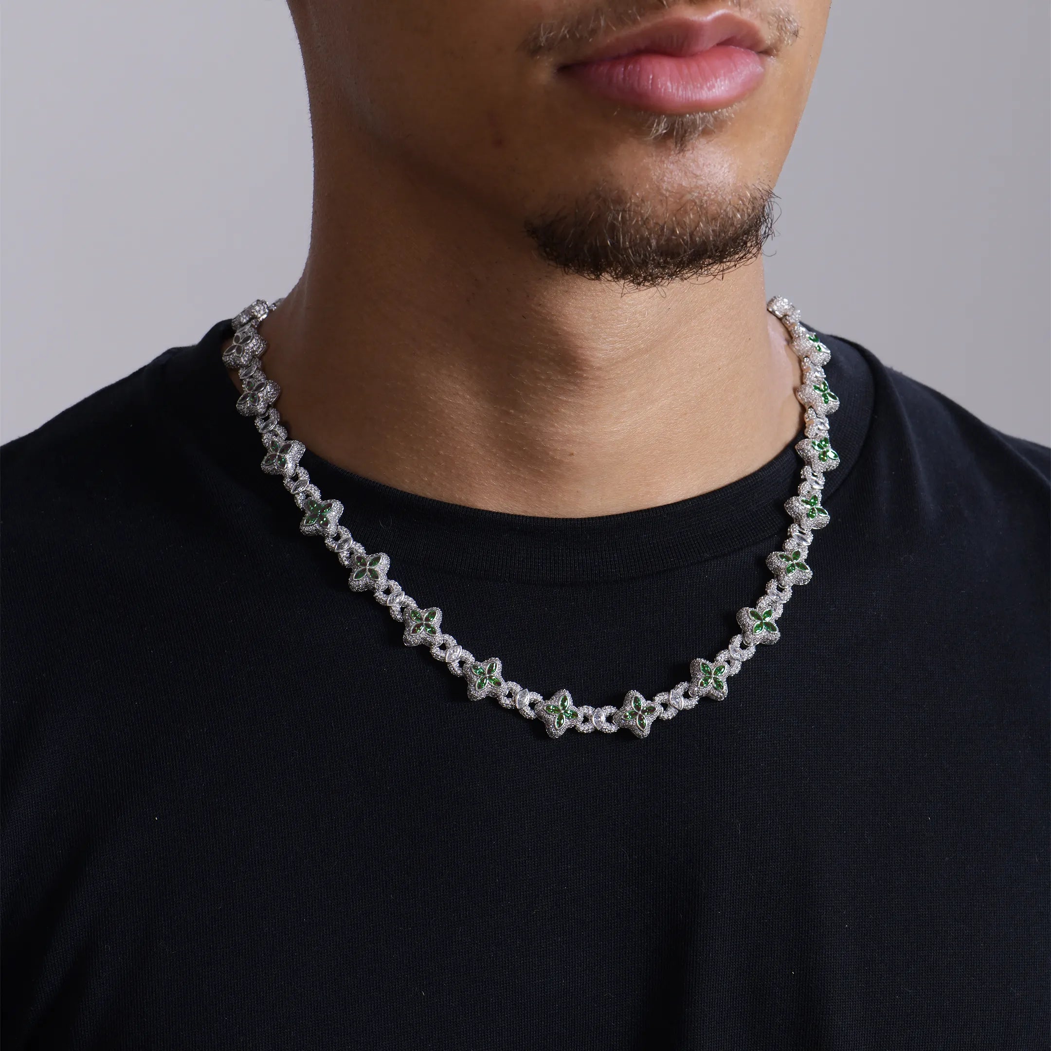 Moissanite Luminous Clover Necklace & Wallet Chain
