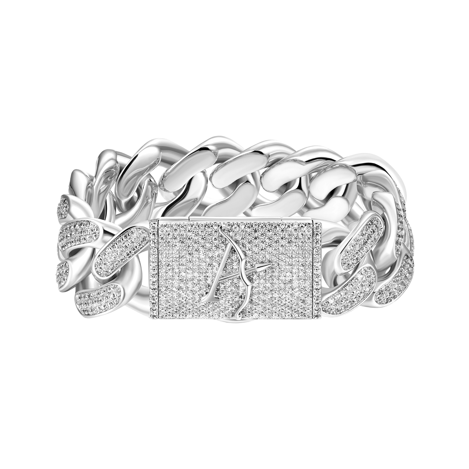 Pulsera de enlace cubano de cajas APORRO A® de 19 mm