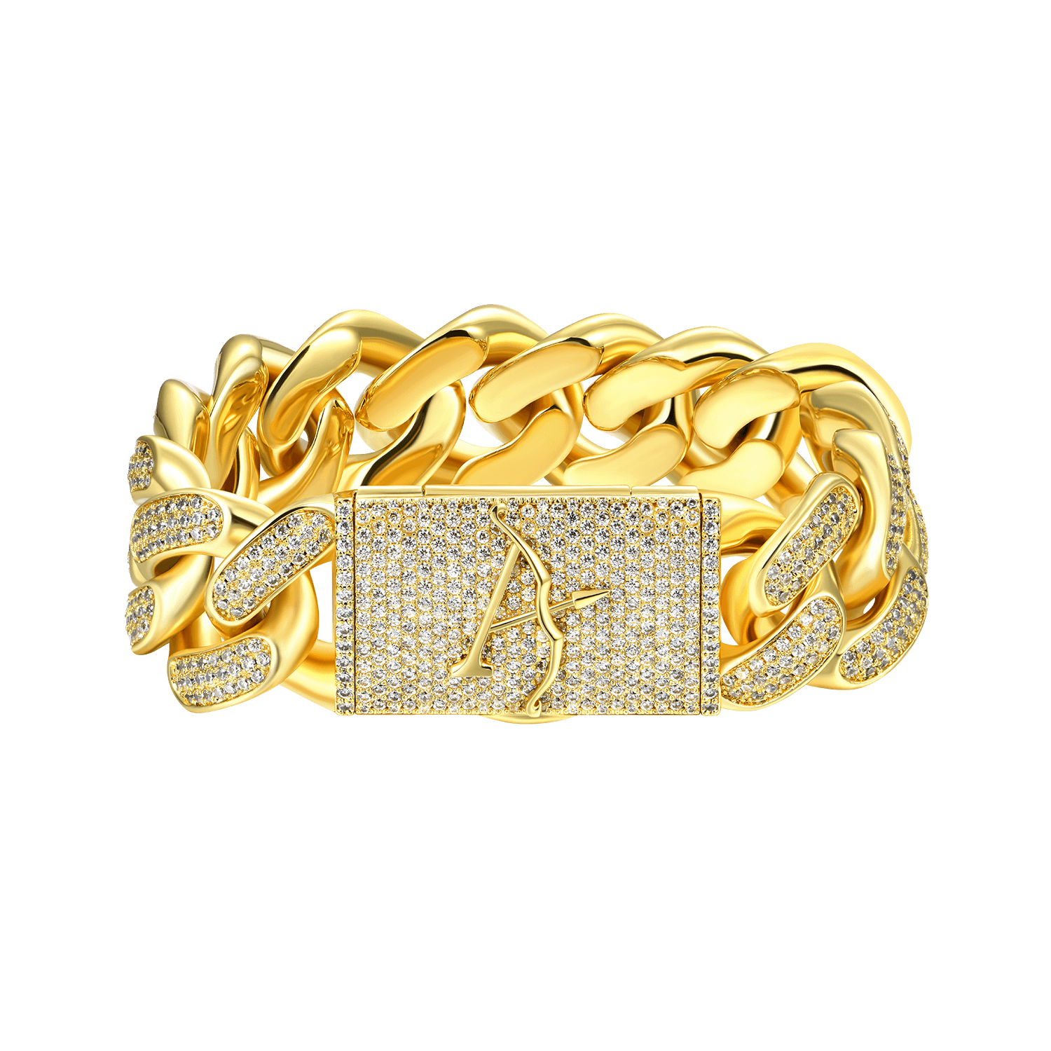 Pulsera de enlace cubano de cajas APORRO A® de 19 mm