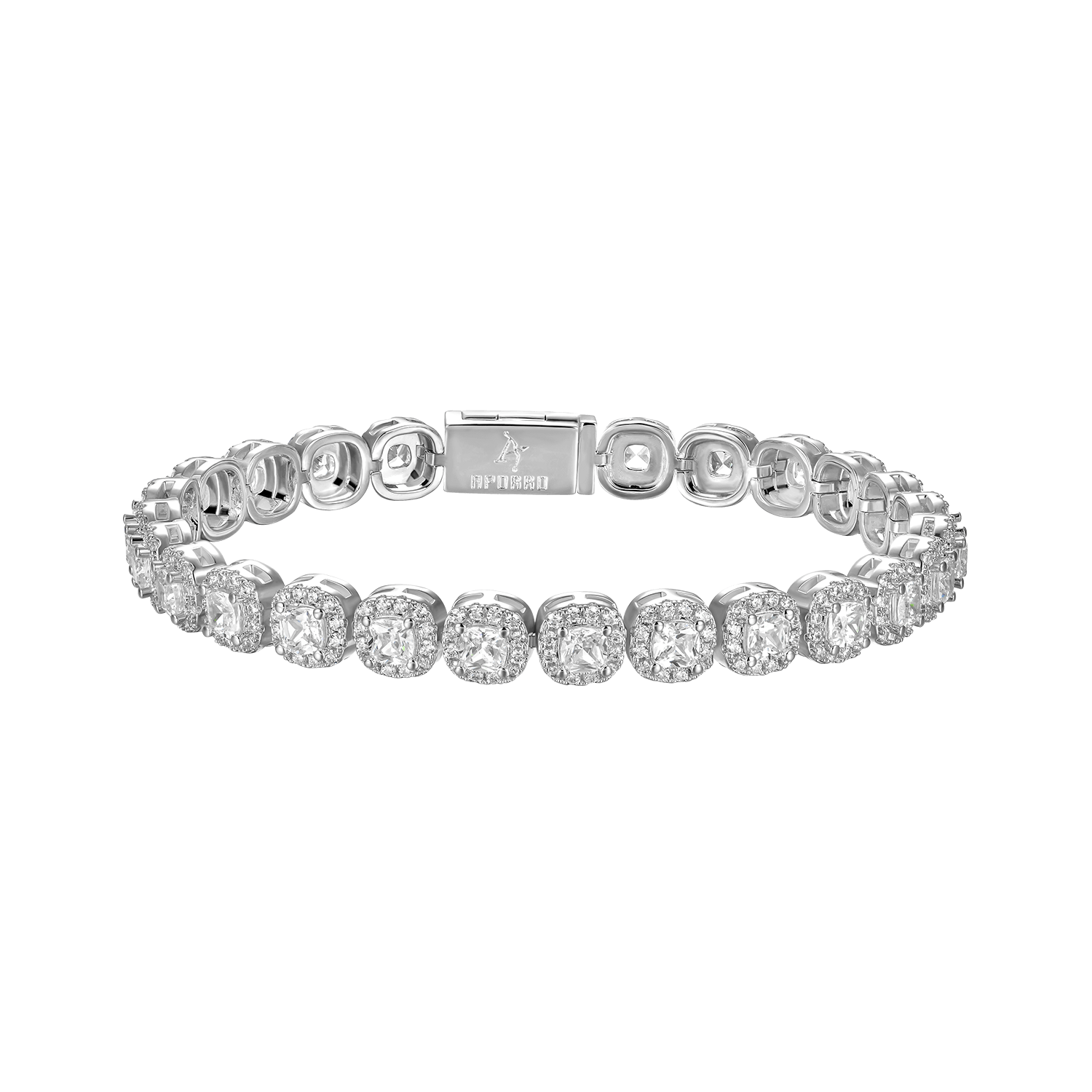 Moissanite Cushion-Cut Clustered Tennis Bracelet - 7mm
