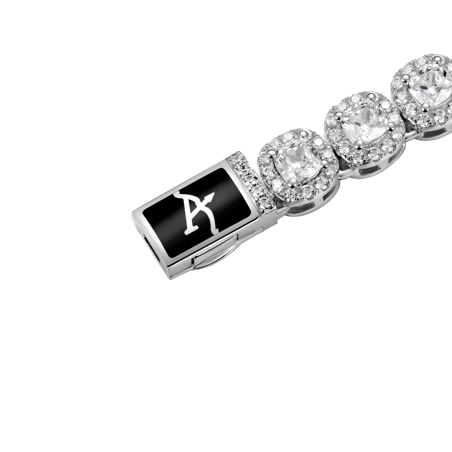 Moissanite Cushion-Cut Clustered Tennis Bracelet - 7mm