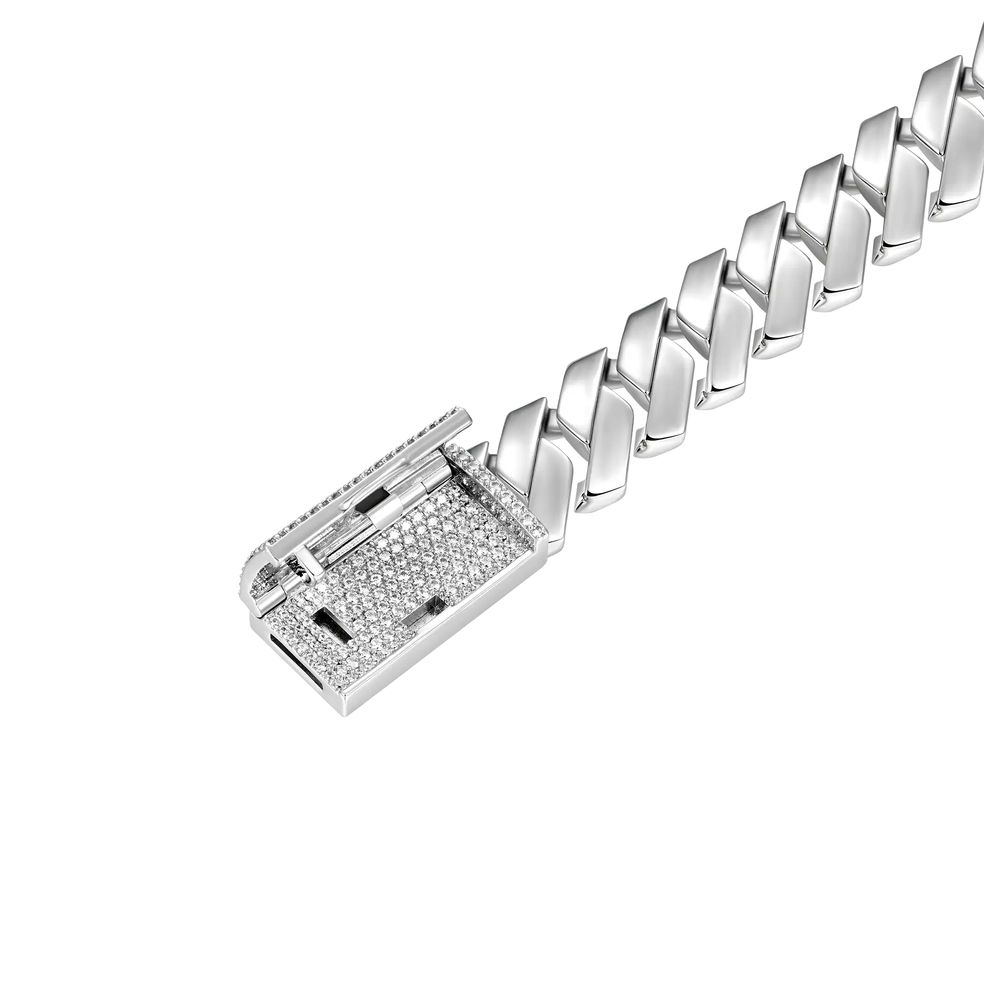 Custom Plain Gold -Stecker Armband - Weißgold
