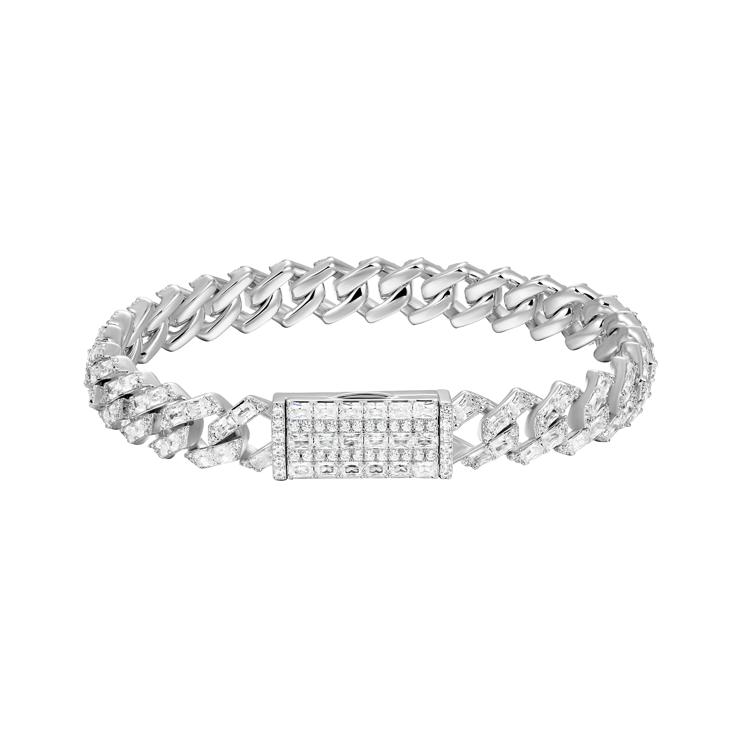 Pulsera de esmeralda de moissanita esraño cubano de esmeralda - 10 mm