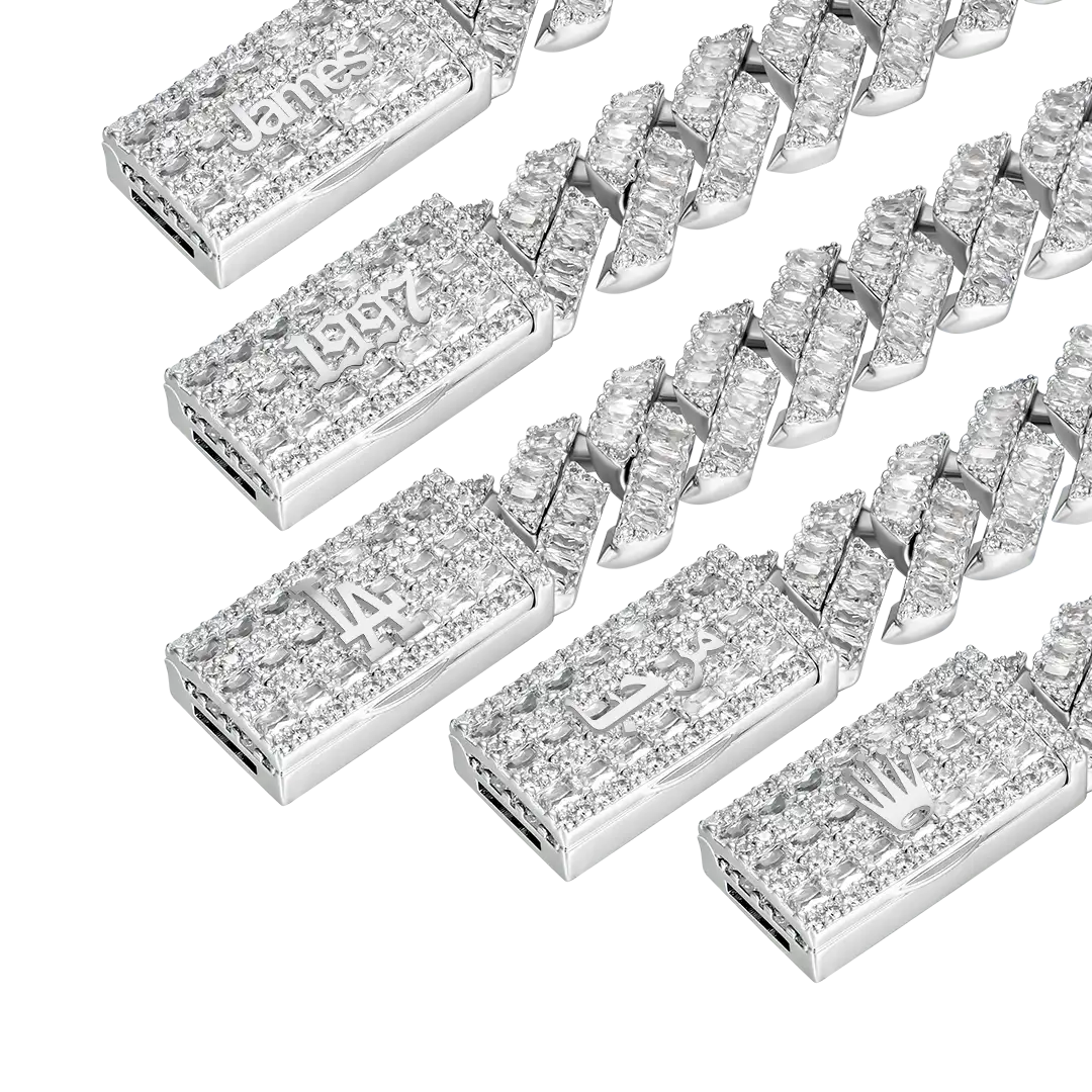 Smaragd geschnittener Kubanerkette mit Kubaner - 12 mm