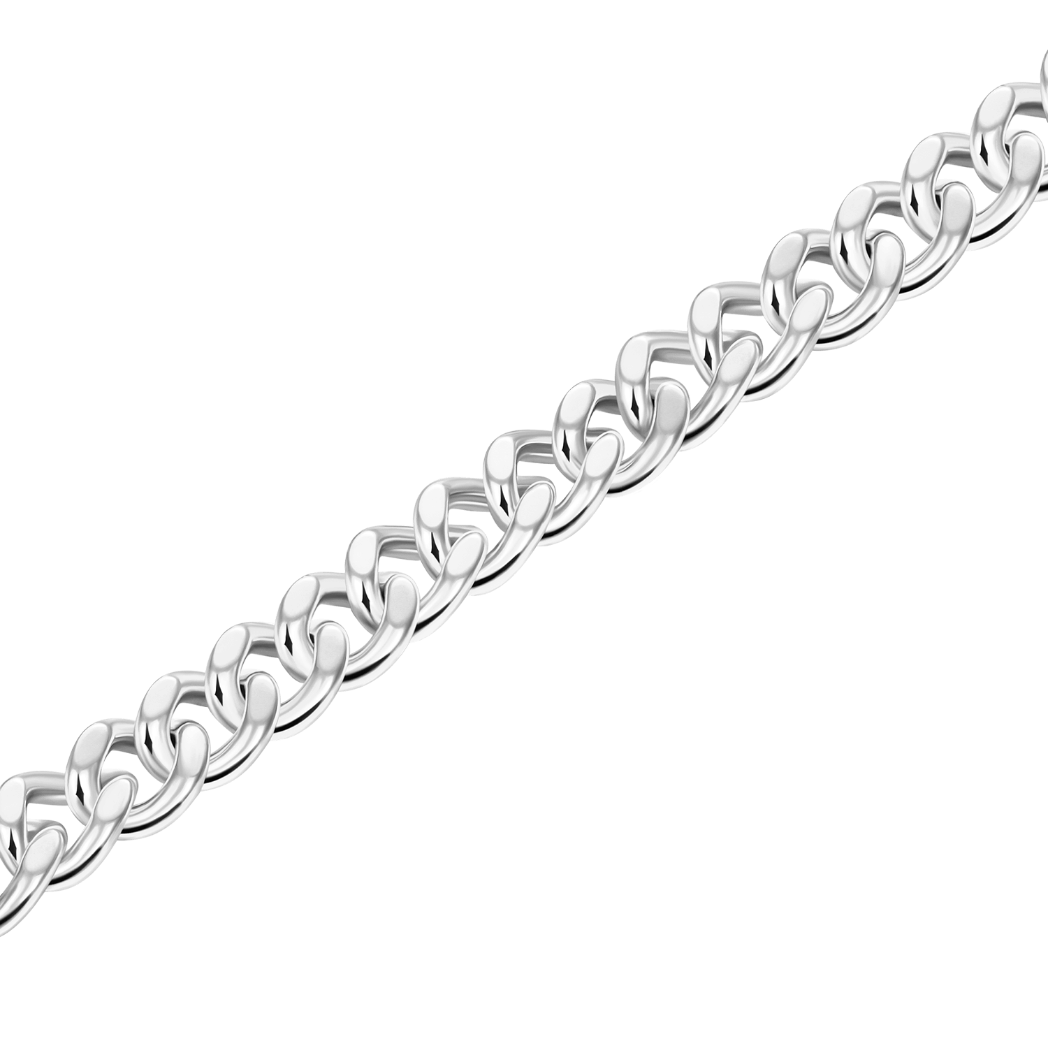 Bracciale a marcia micro cubano Miami da 5 mm - oro bianco