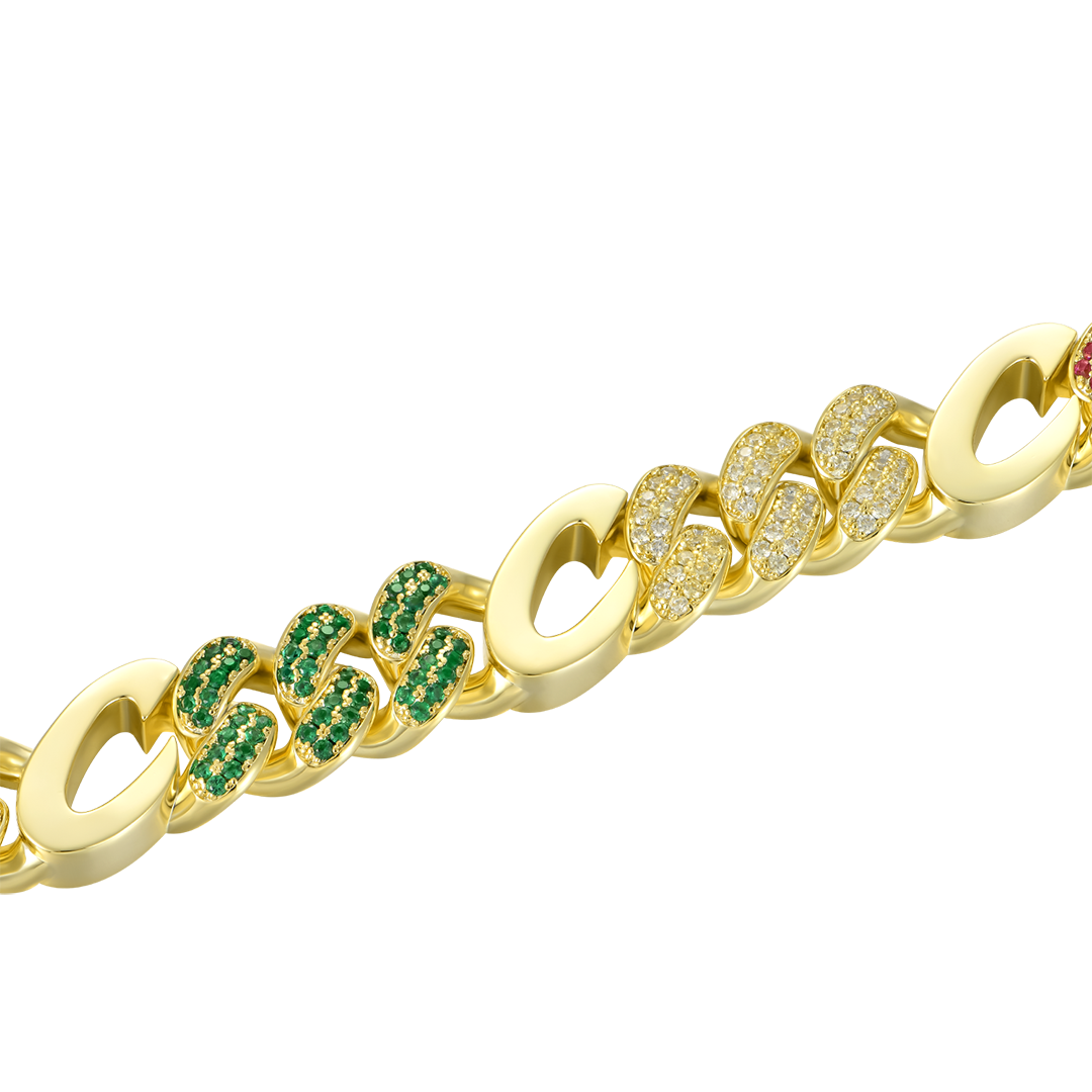 APORRO X COOGI Multicolor Cuban Bracelet - 12mm