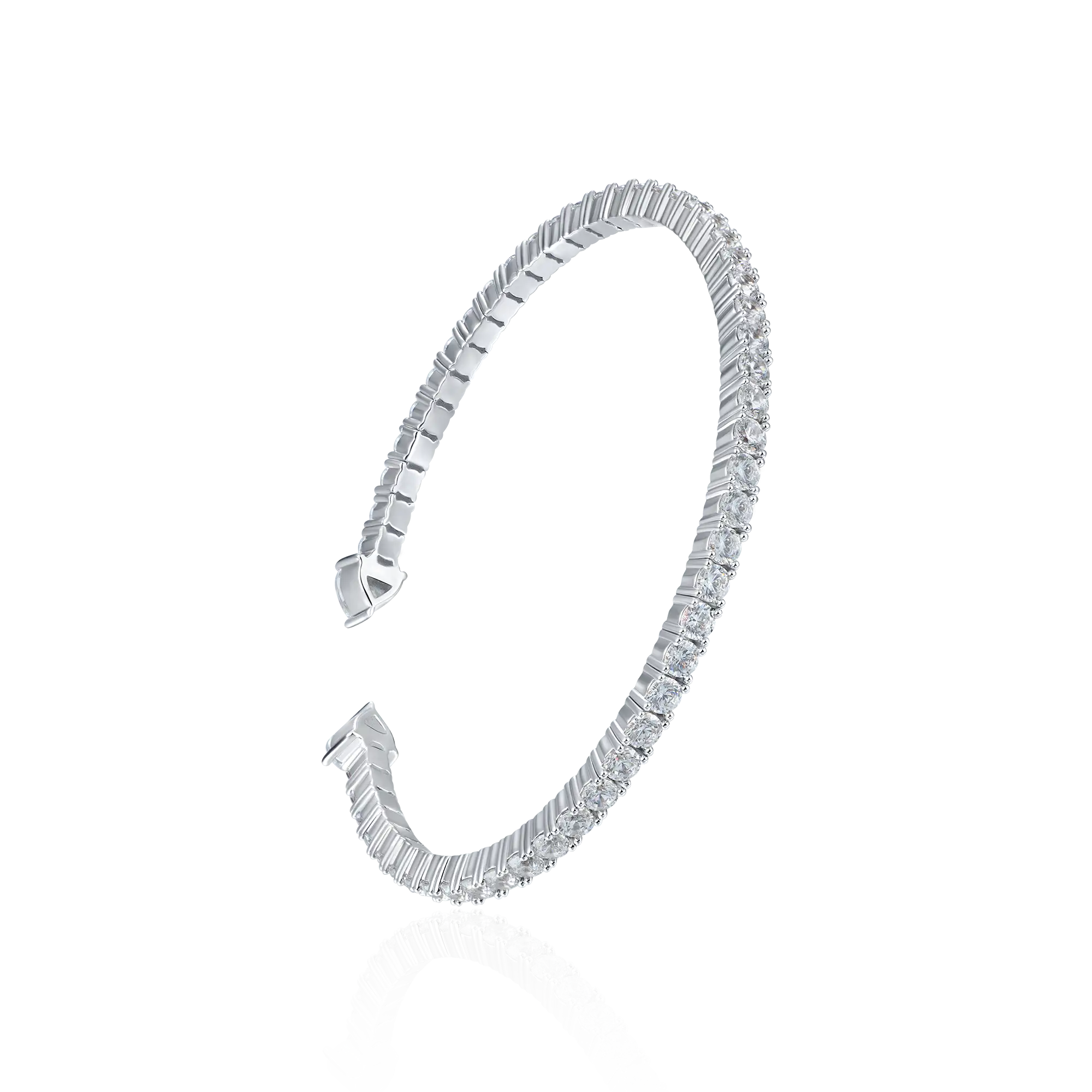 Moissanite Multiple Spring Tennis Bangle Bracelet