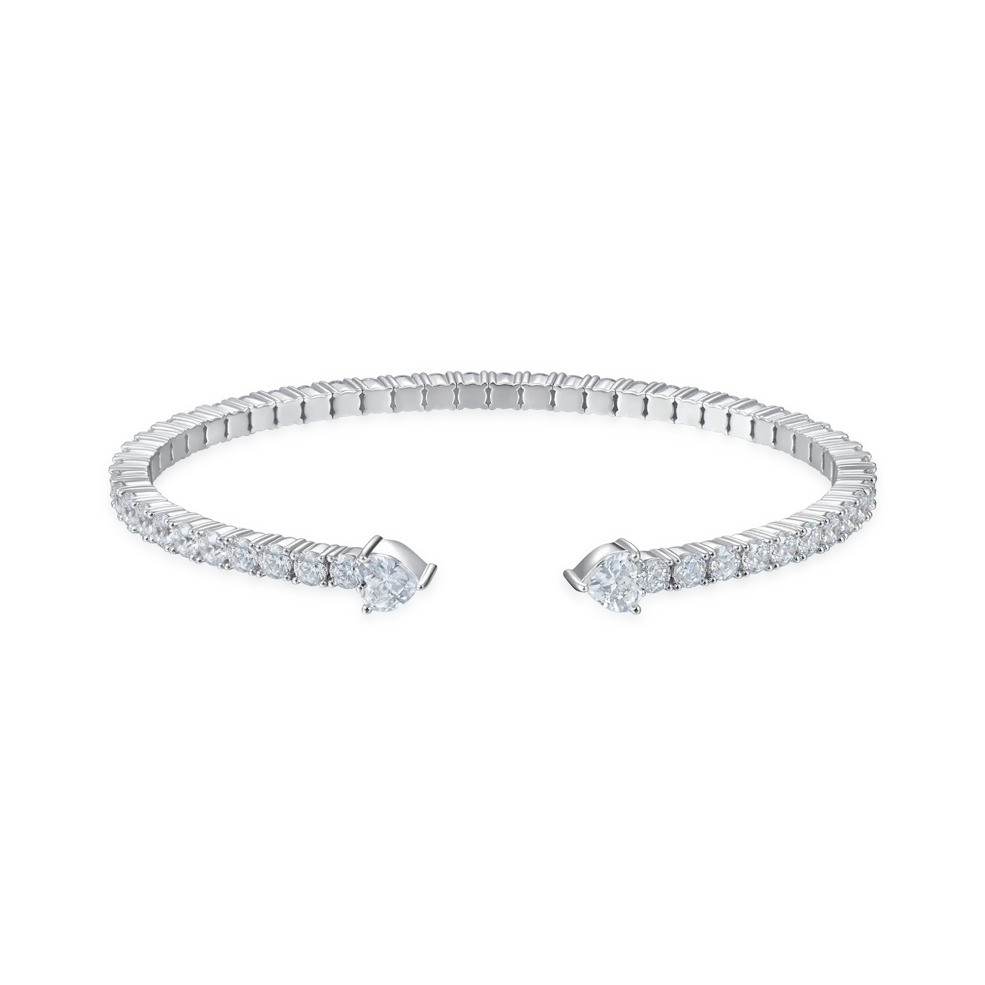 Moissanite Multiple Spring Tennis Bangle Bracelet
