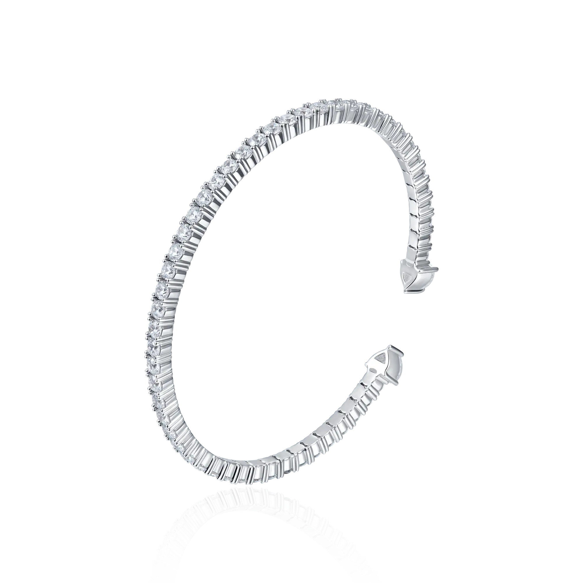 Moissanite Multiple Spring Tennis Bangle Bracelet
