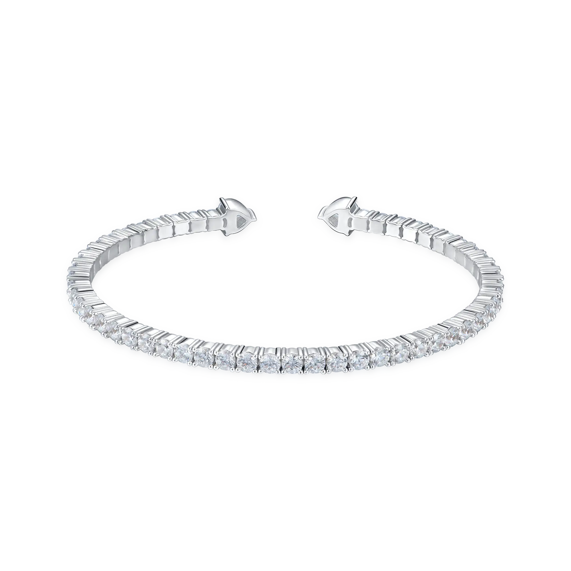 Moissanite Multiple Spring Tennis Bangle Bracelet