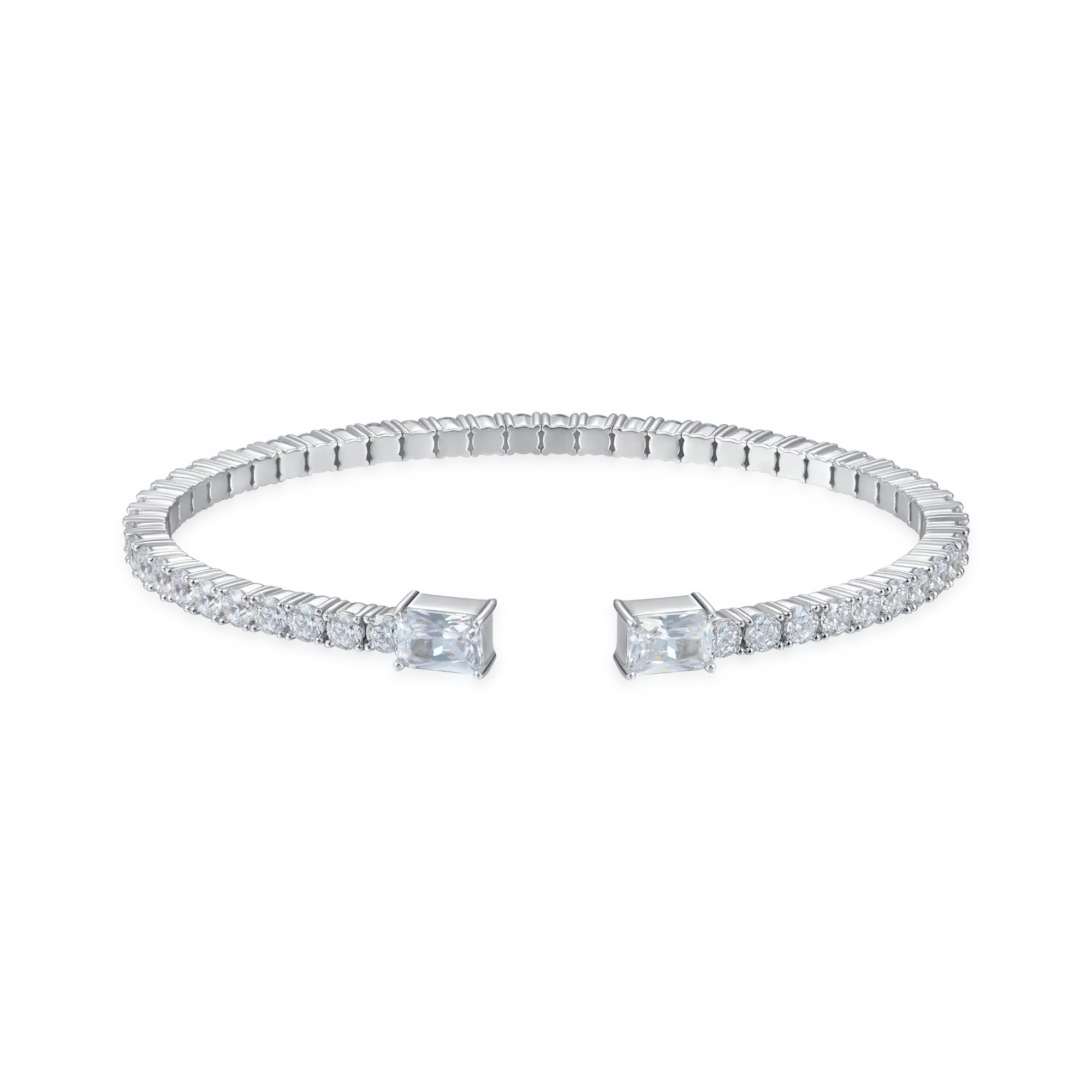 Moissanite Multiple Spring Tennis Bangle Bracelet