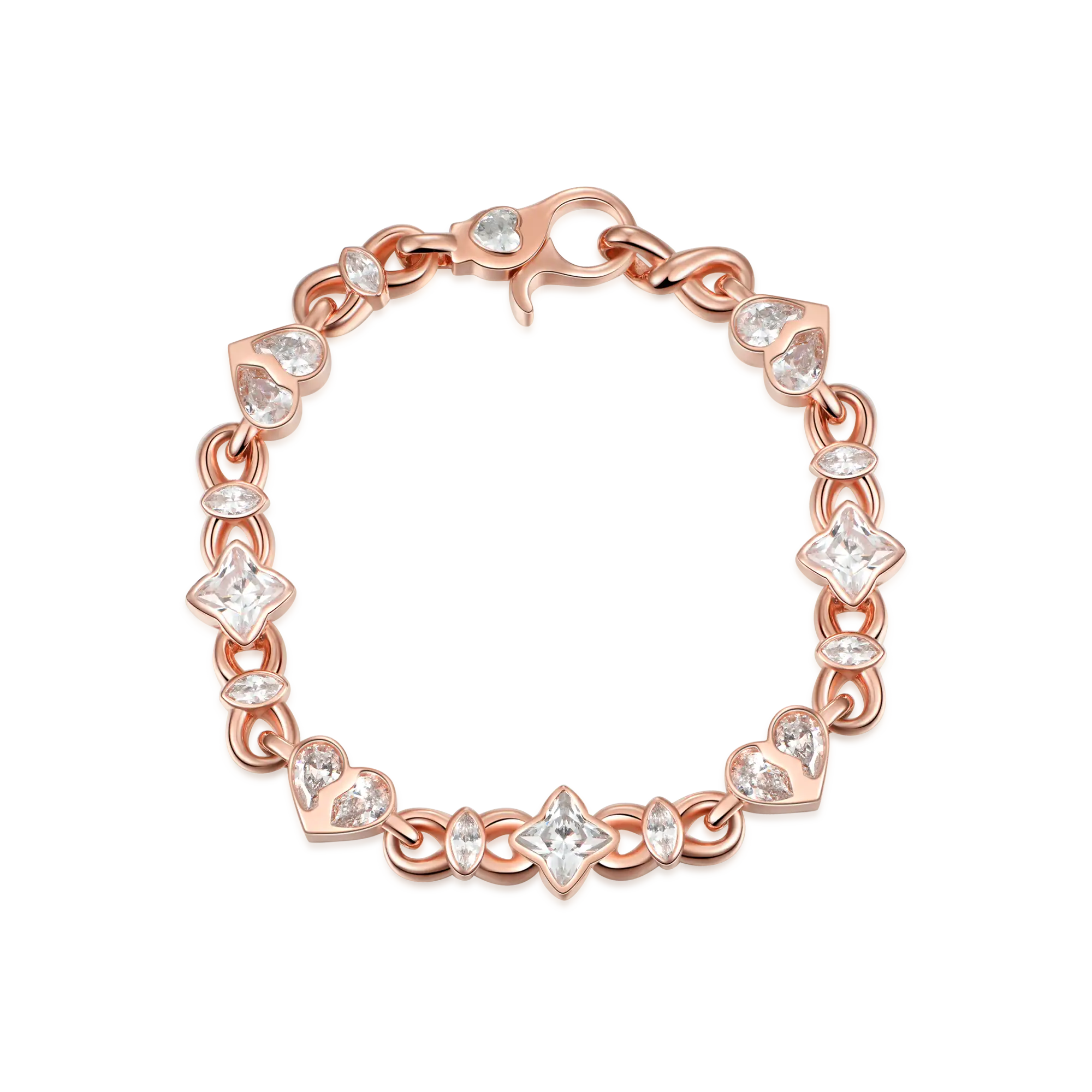 Radiant Hearts Entwined Bracelet - 8mm