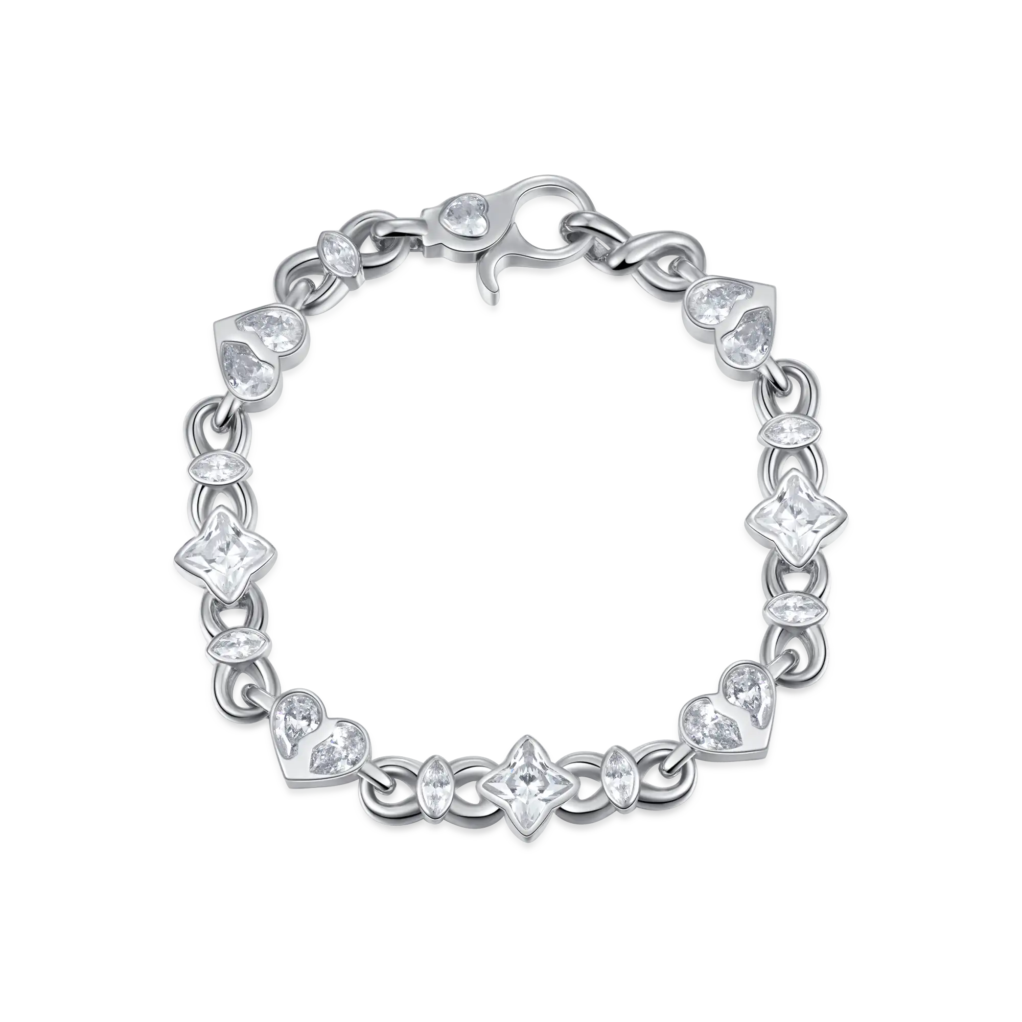 Radiant Hearts Entwined Bracelet - 8mm