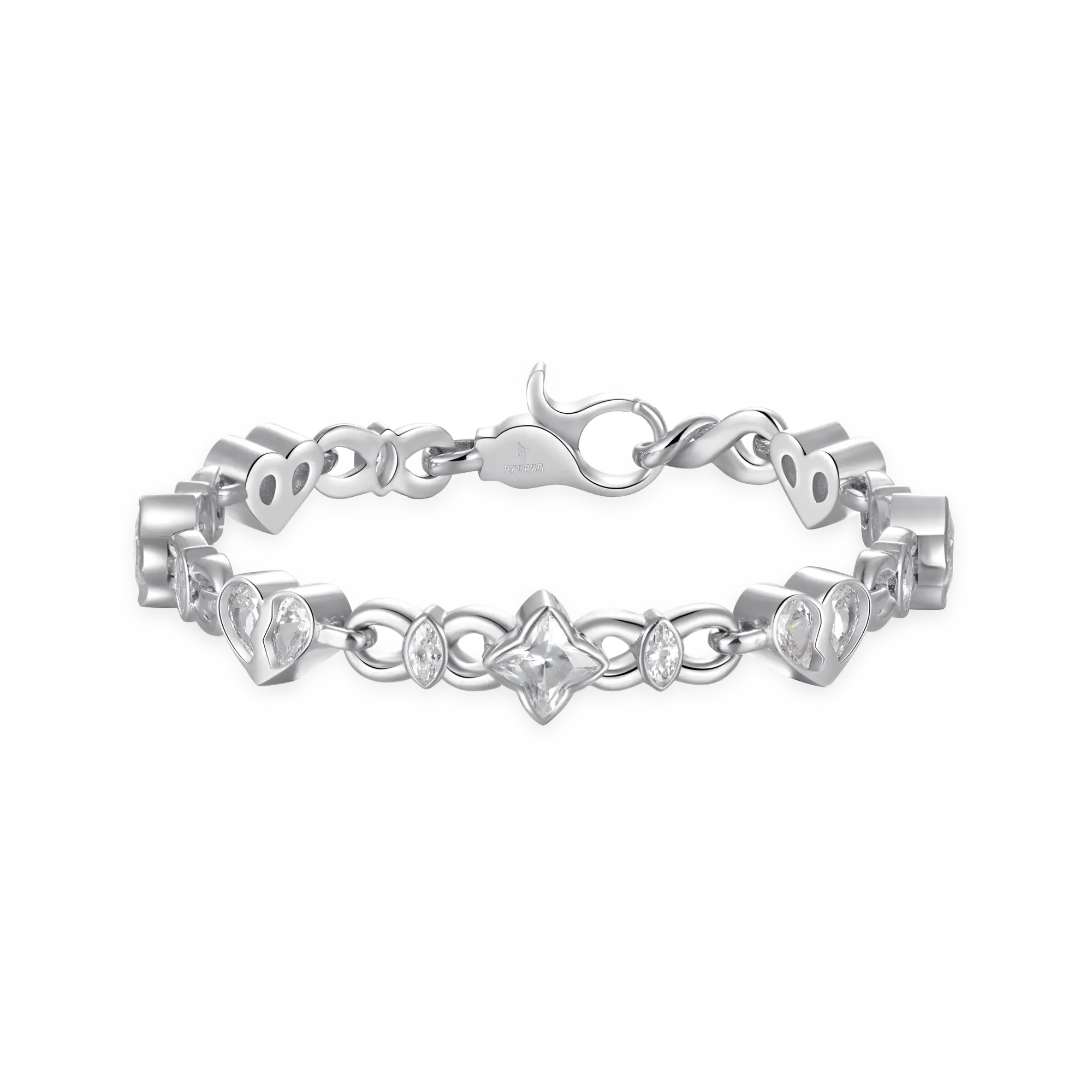 Radiant Hearts Entwined Bracelet - 8mm