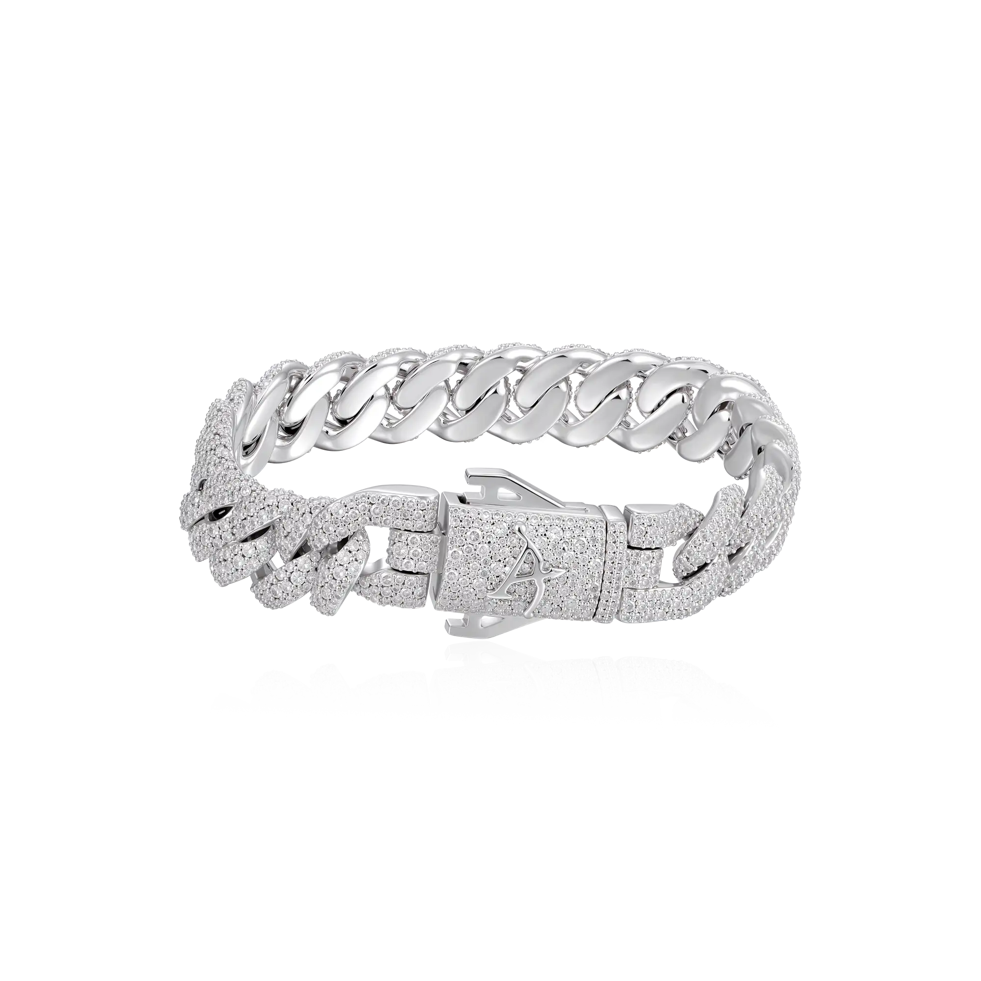 Moissanite Round Cut Cuban Link Bracelet - 12mm
