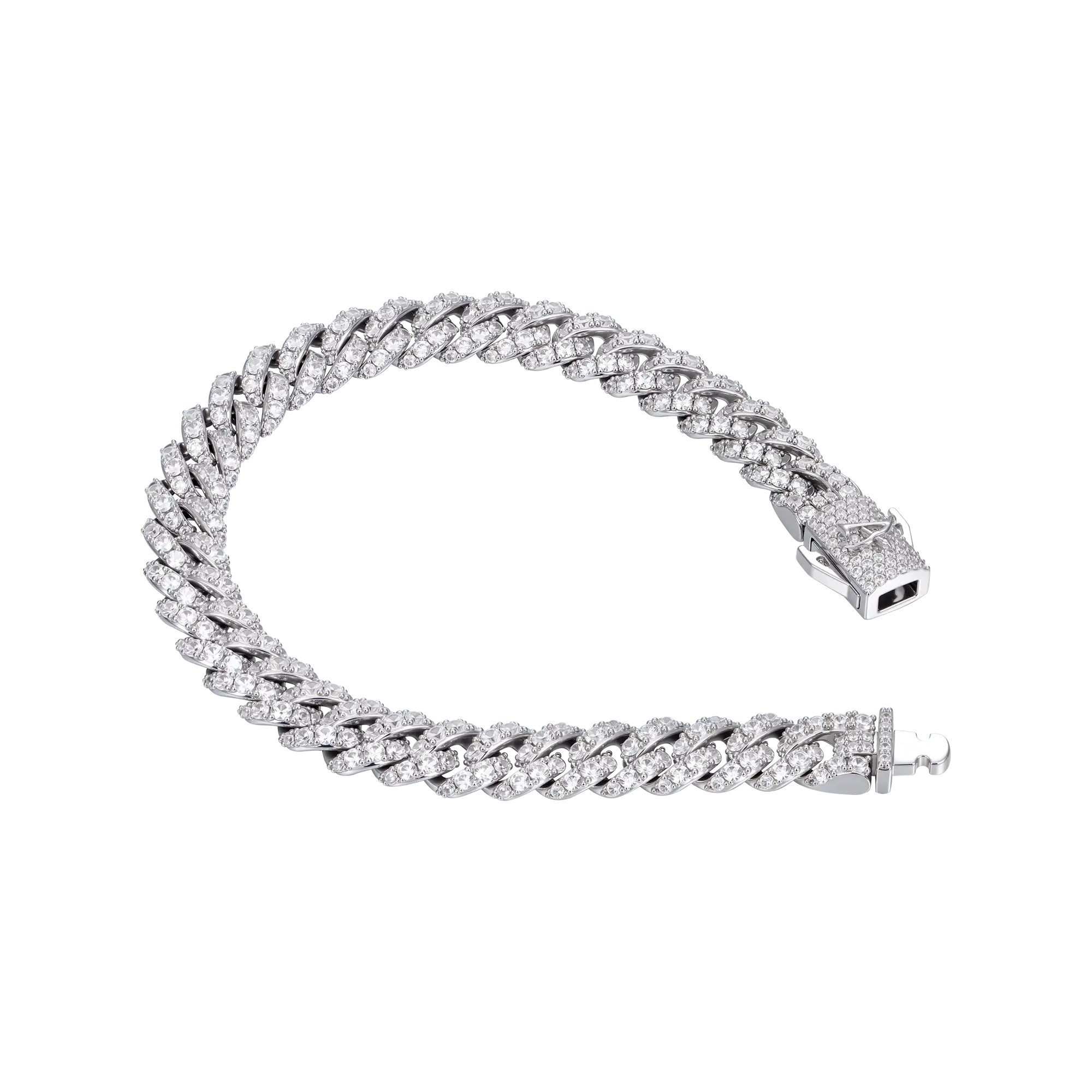 Moissanite Micro Round Cut Cuban Link Bracelet - 8mm
