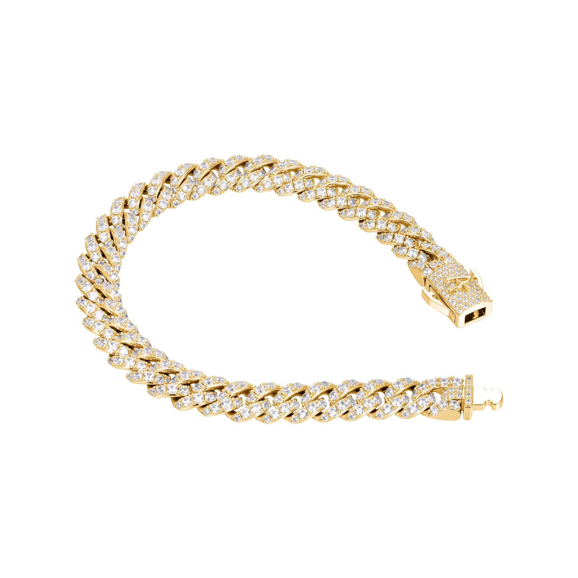 Women's Micro Round Cut Cuban Link Bracelet - 8mm