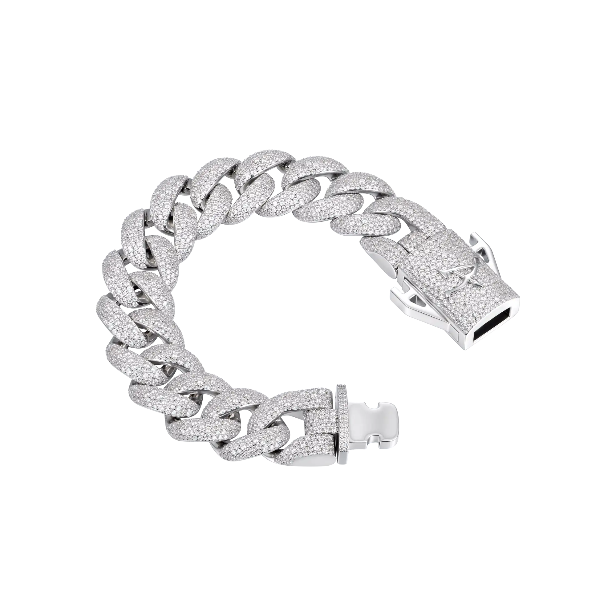 Moissanite Round Cut Cuban Link Bracelet - 19mm
