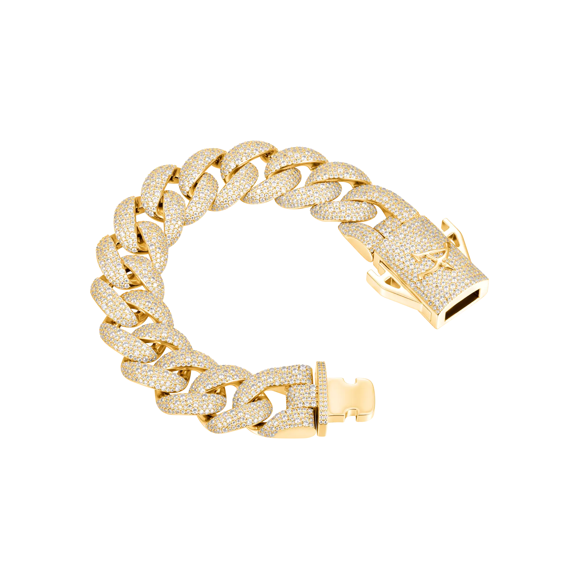 Moissanite Round Cut Cuban Link Bracelet - 19mm
