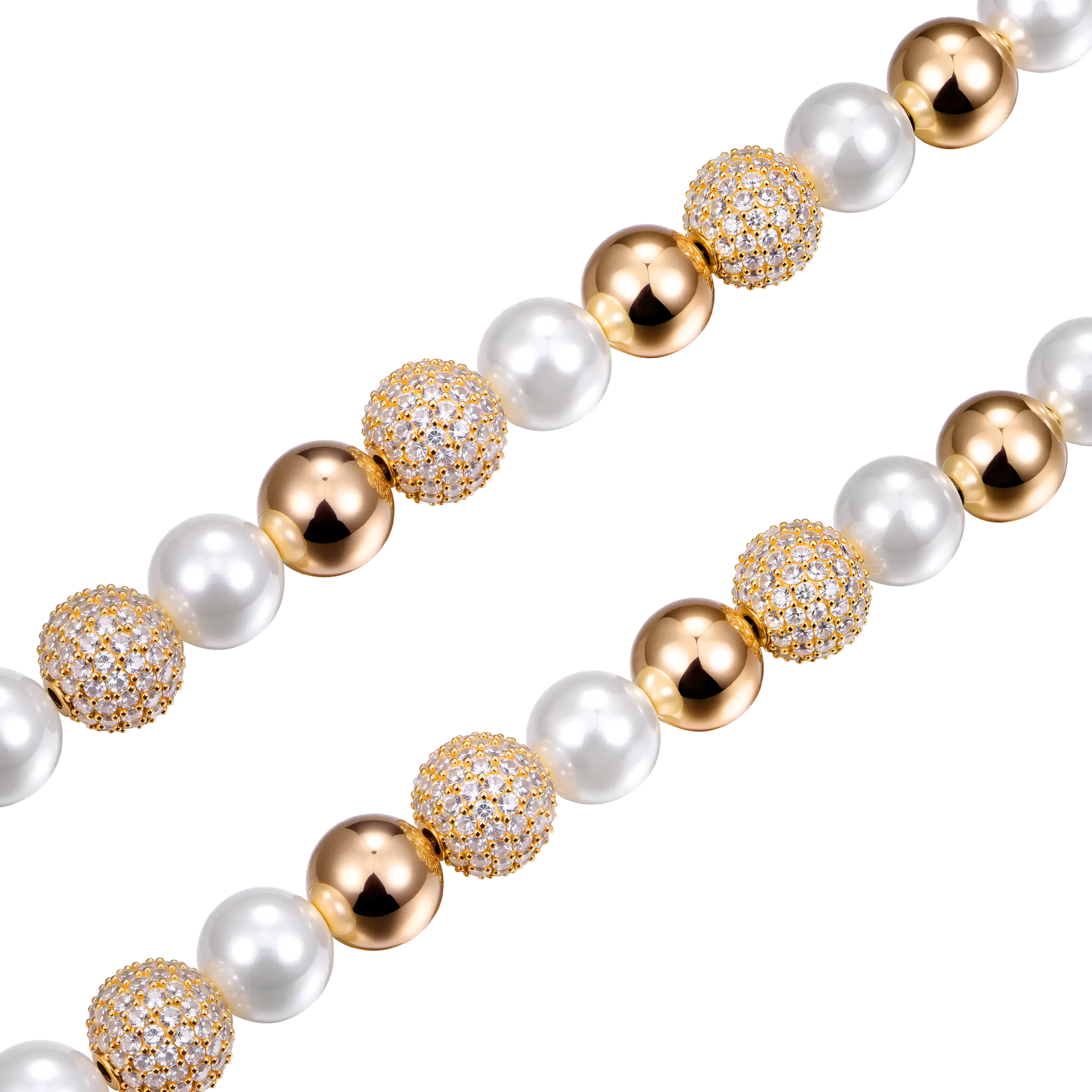 Pearl & Cuban Bracelet Set