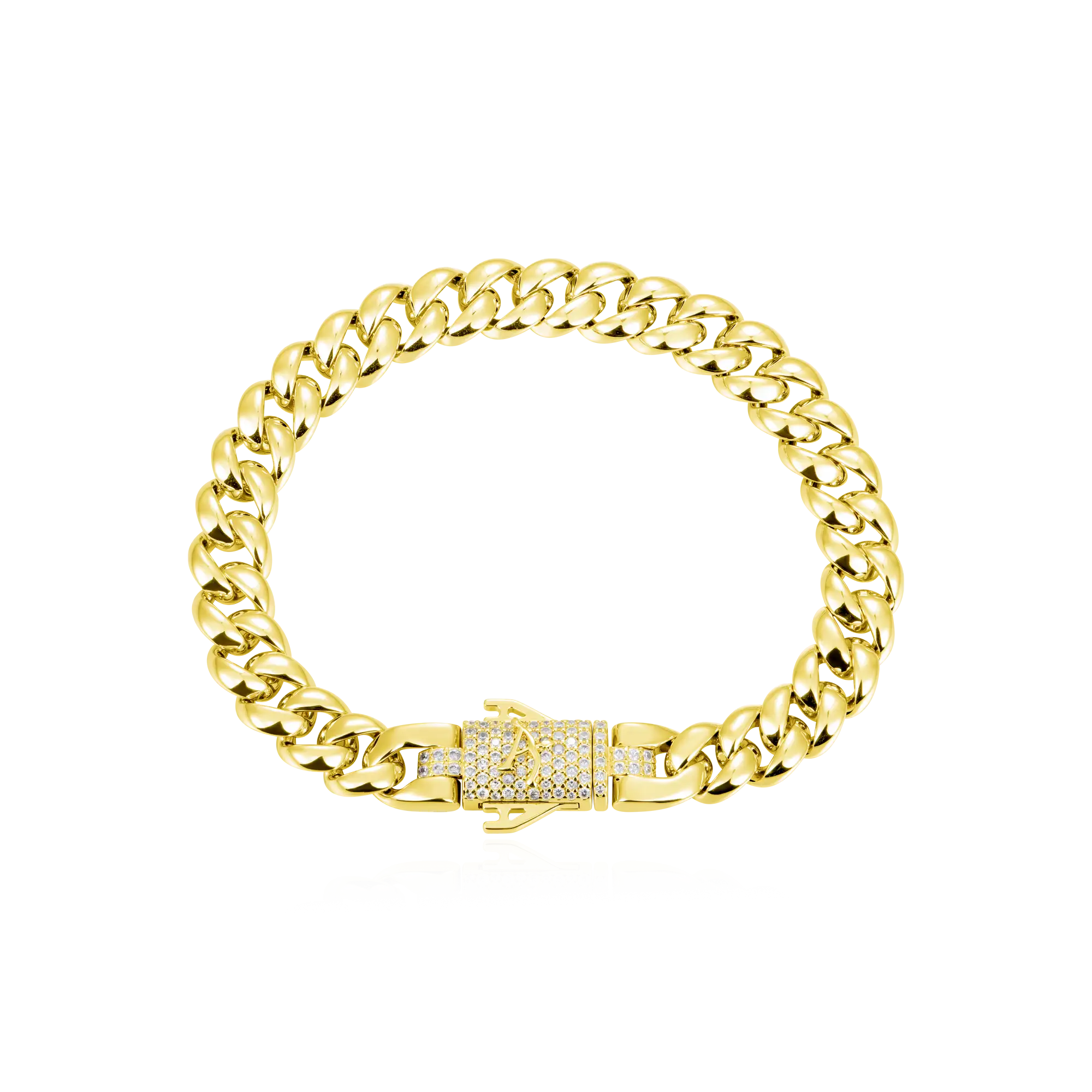 Plain Gold Cuban Bracelet - 8mm