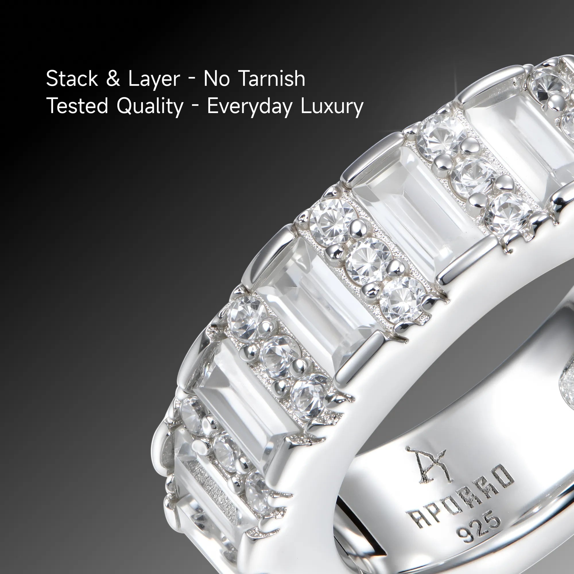 S925 Baguettes Hoop Earring